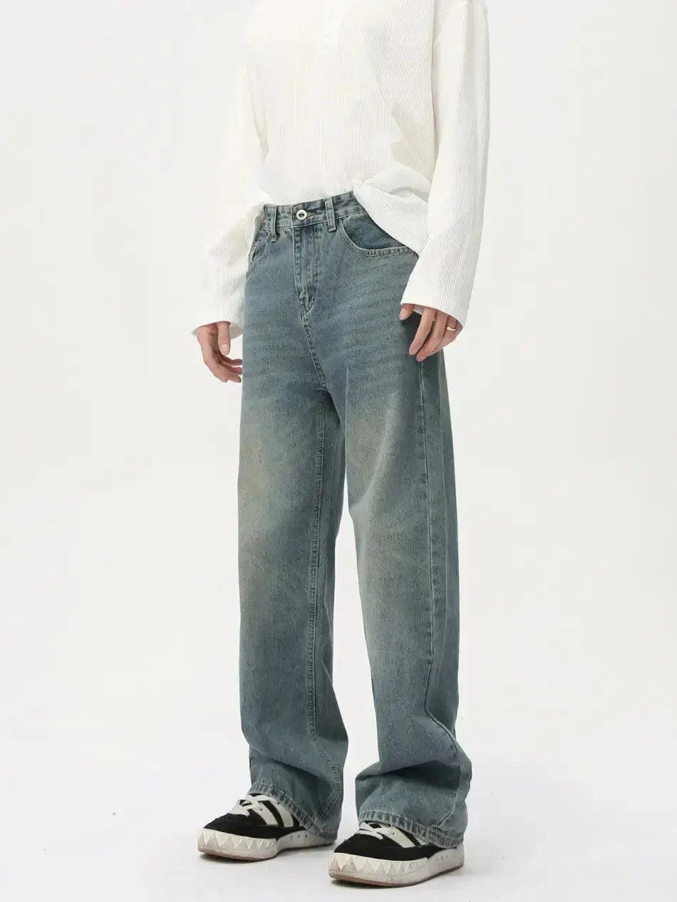Japanese Brand Retro wide leg high street straight leg jeans Size US 32 / EU 48 - 1 Thumbnail