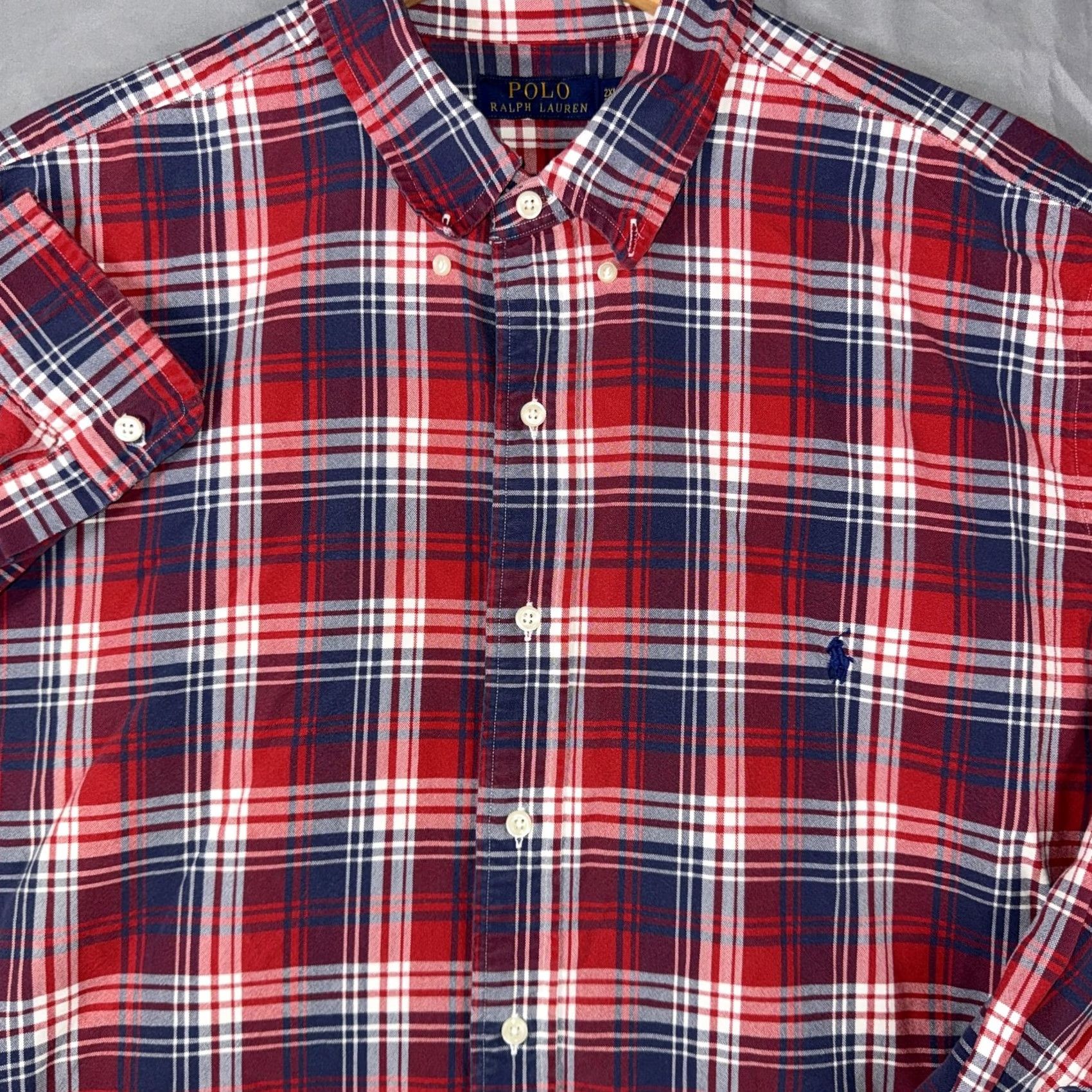 Polo Ralph Lauren Polo Ralph Lauren Shirt Men 2XLT Plaid Button-Down Long Sleeve Red Navy White Casual Size US XXL / EU 58 / 5 - 5 Thumbnail
