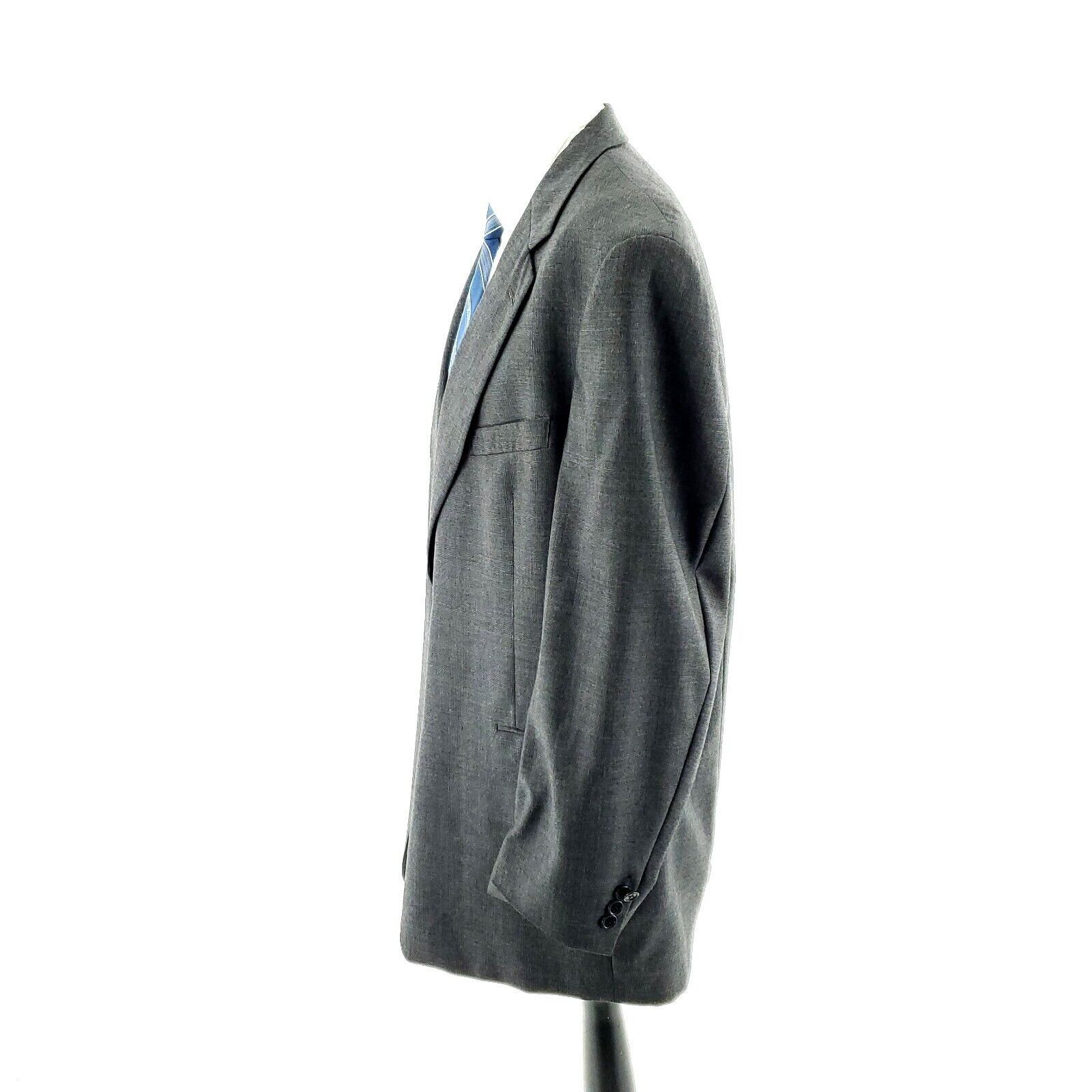 Loro Piana Loro Piana Daniel Cremieux Wool 2 Button Blazer 46L Gray Pla Size 46L - 4 Thumbnail