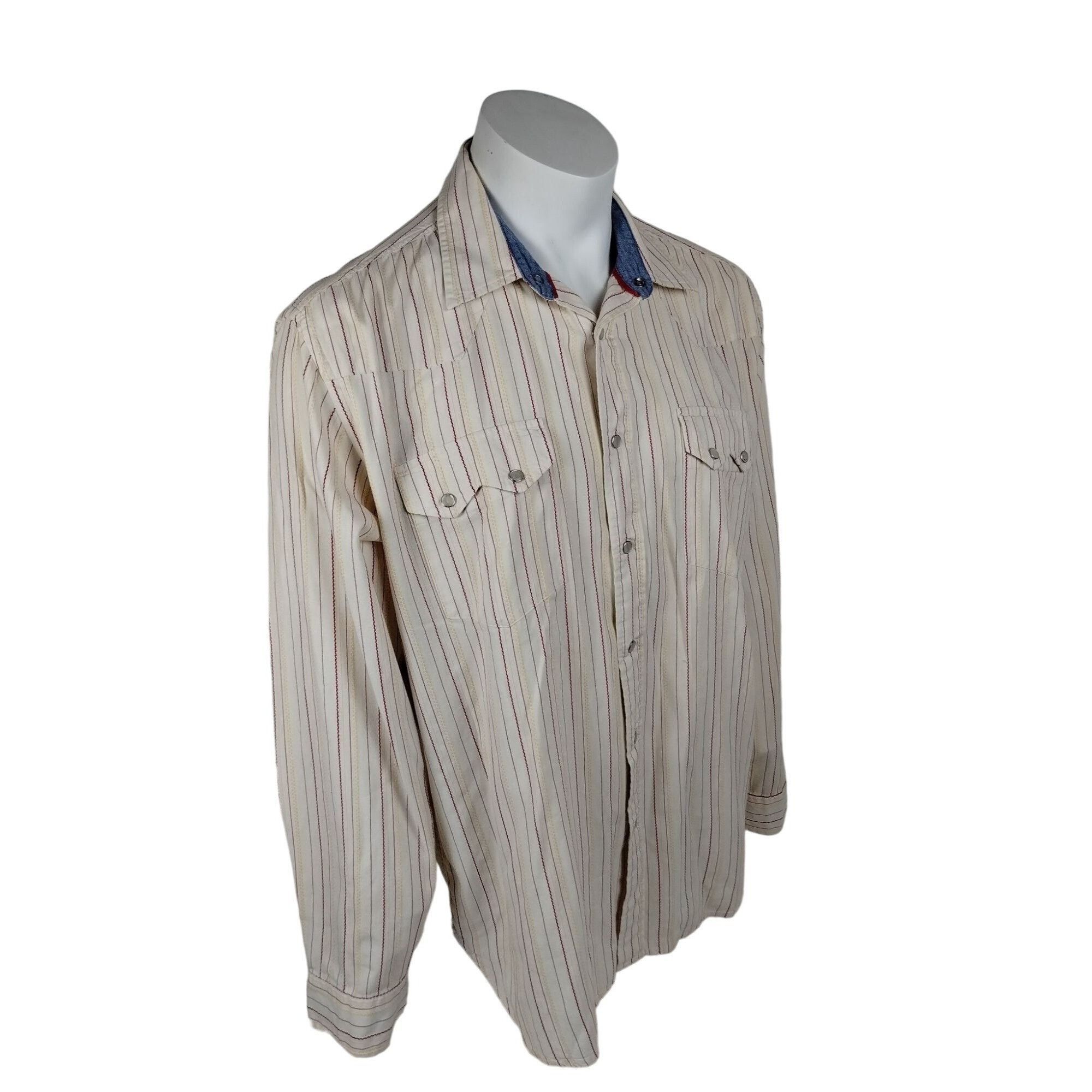 Tommy Jeans Tommy Jeans Mens XL Off White Beige Long Sleeve Button Down Size US XL / EU 56 / 4 - 3 Thumbnail