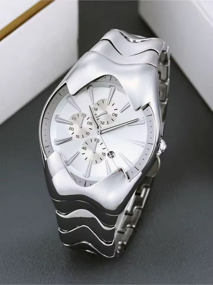 Vintage Futuristic Y2K Liquid Metal Armoured Watch stainless steel Size ONE SIZE - 4 Thumbnail