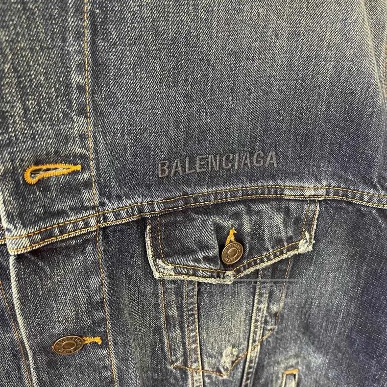 Balenciaga Balenciaga Logo Embroidered Denim Jacket Size US S / EU 44-46 / 1 - 3 Thumbnail