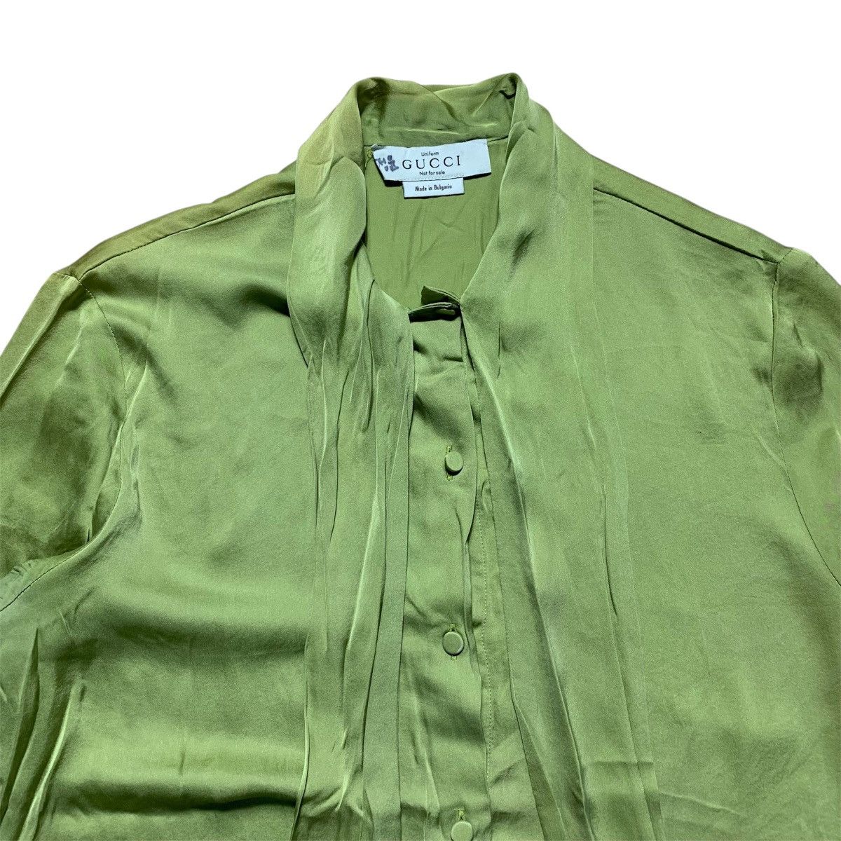 Gucci Gucci Green Tie Neck Long Sleeve Blouse Top Size M / US 6-8 / IT 42-44 - 6 Thumbnail