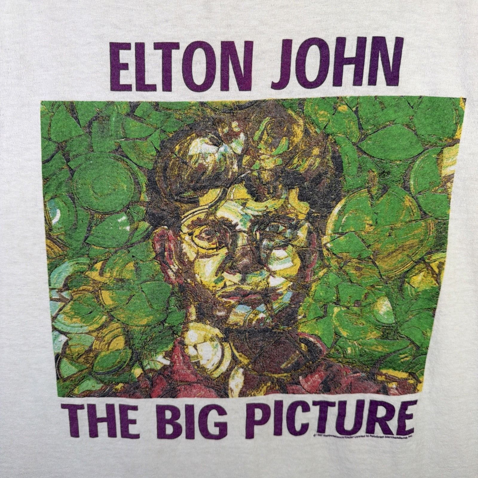 Band Tees Vintage Elton John Shirt Mens XL White 90s Band Big Picture Size US XL / EU 56 / 4 - 3 Thumbnail