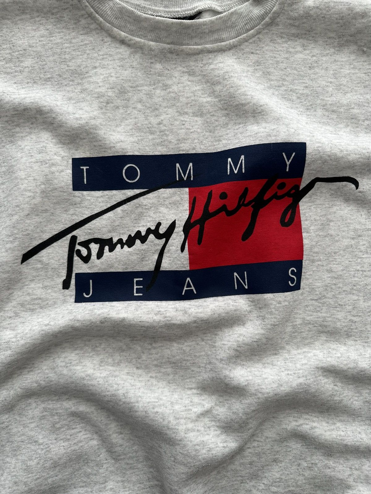 Tommy Hilfiger × Vintage Vintage 90s Bootleg Tommy Jeans Grey Crewneck Size US M / EU 48-50 / 2 - 2 Thumbnail