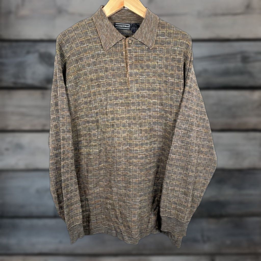Vintage Preswick & Moore Wool Blend Sweater Men's XL Brown Textured Knit Italy Made Size US XL / EU 56 / 4 - 1 Thumbnail