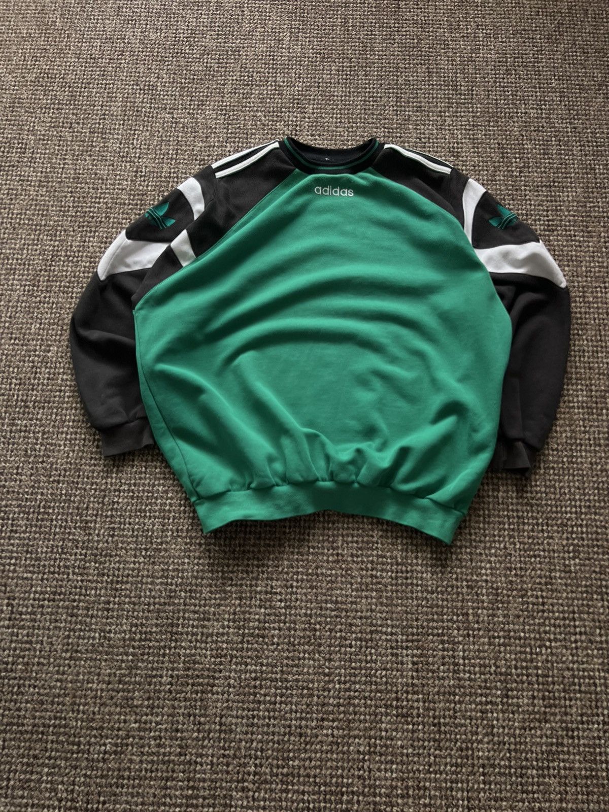 Adidas Adidas Rare Archive Panel Crewneck Y2K Vintage Green Black Size US XL / EU 56 / 4 - 3 Thumbnail