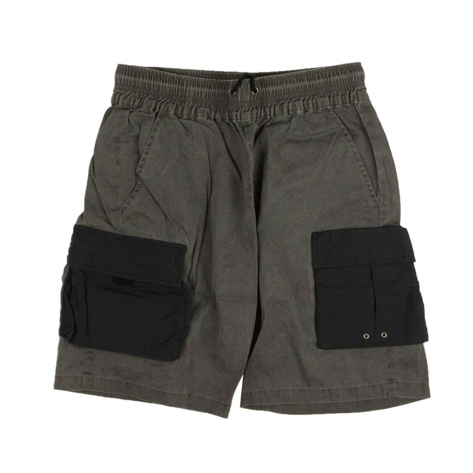 image of John Elliott Faded Gray Drawstring Cargo Shorts Size 1, Men's