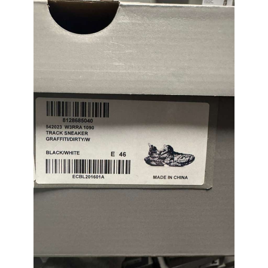 Balenciaga o1rshd1 Graffiti DirtyTrack Sneakers in Black/White Size US 13 / EU 46 - 12 Thumbnail