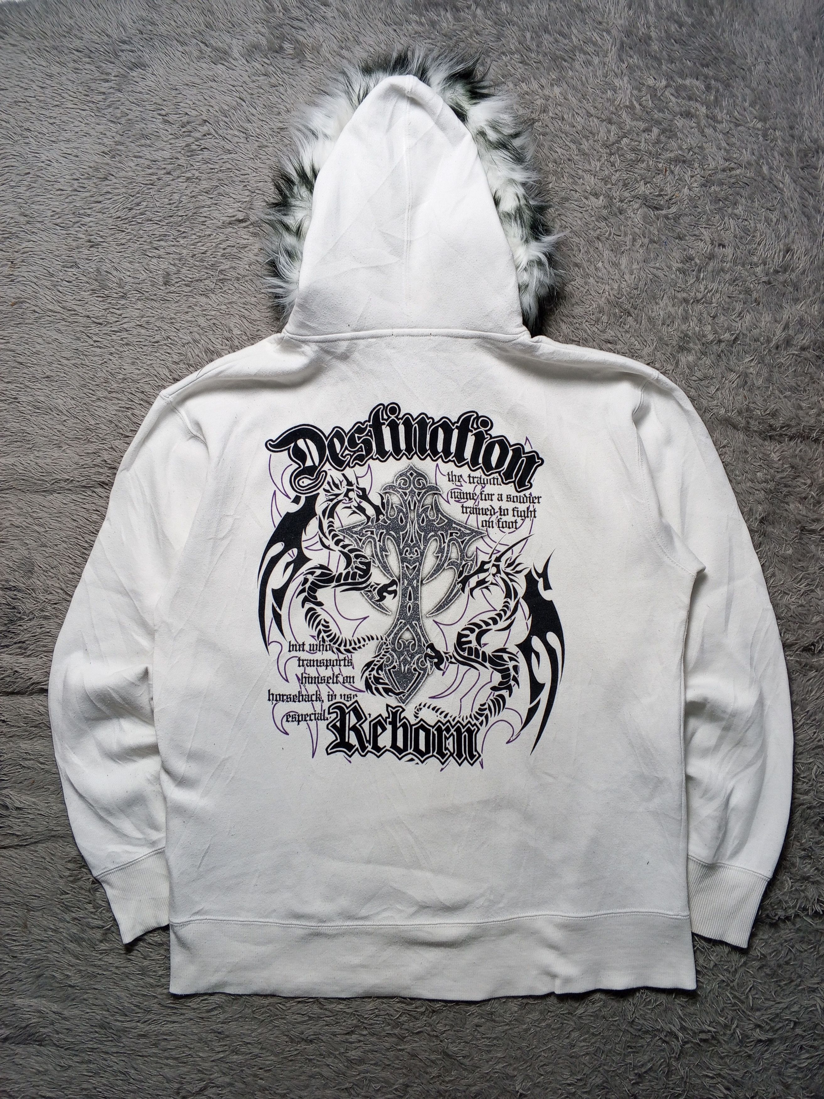 Japanese Brand Dragon Y2k Faux Fur Hoodie Japan Brand Size US XXL / EU 58 / 5 - 1 Thumbnail