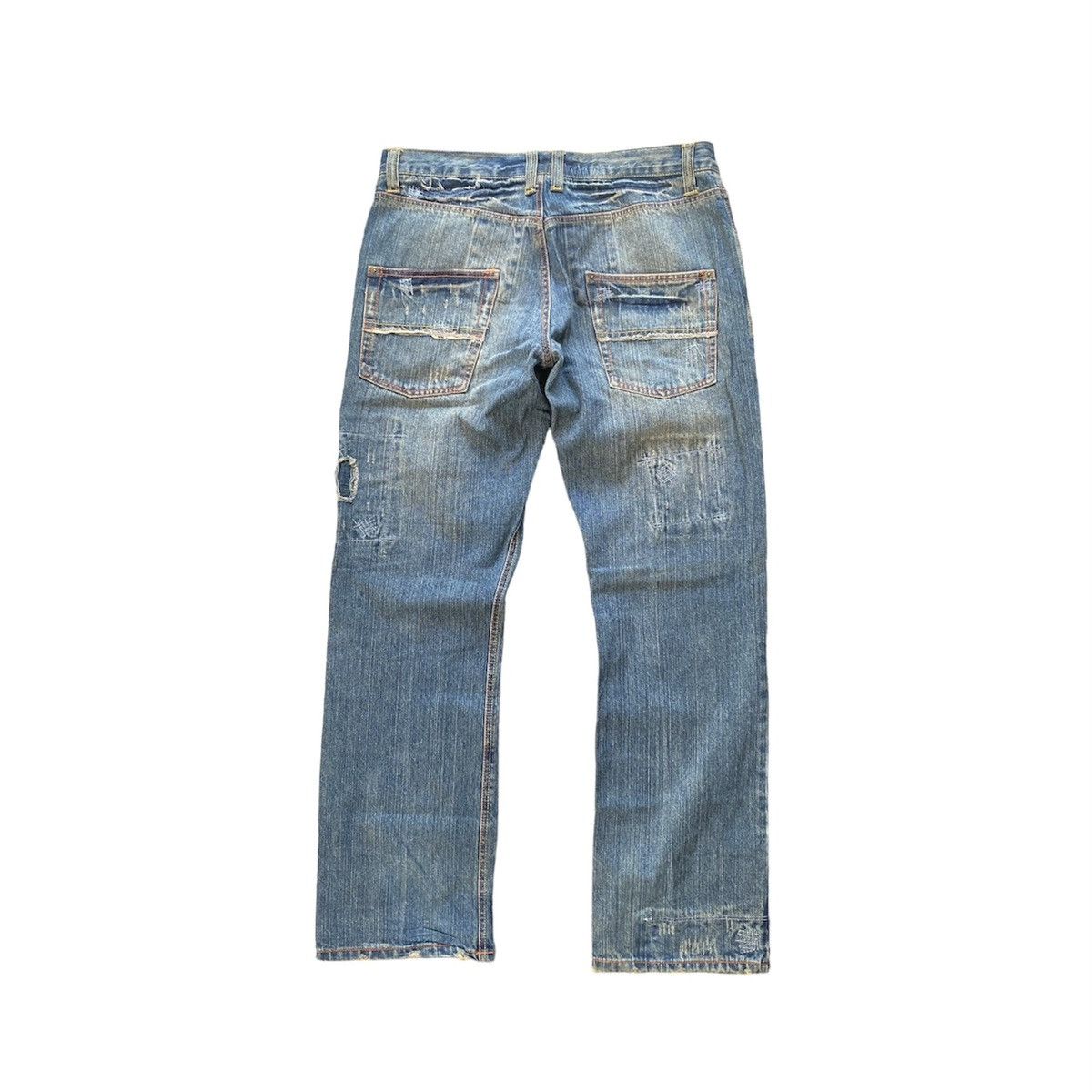 Japanese Brand Distressed denim straight leg Size US 34 / EU 50 - 11 Thumbnail