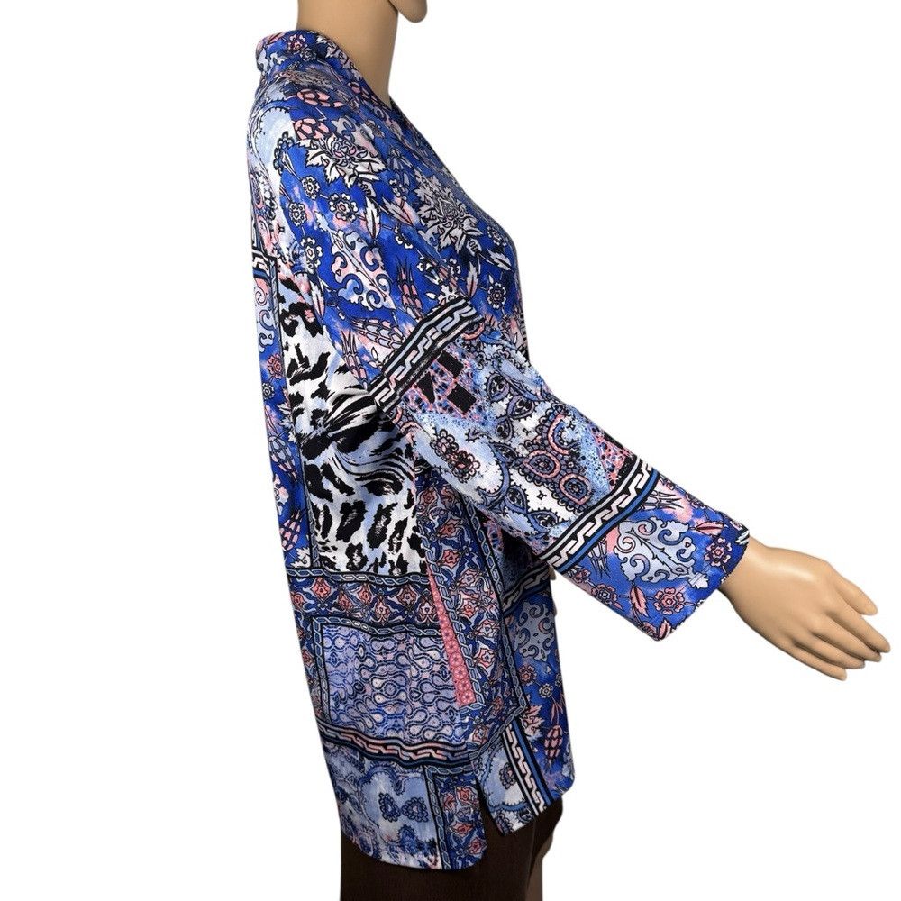 Chicos Easywear By Chico's Dreamweaver Patchwork Loma Tunic Blouse Size L / US 10 / IT 46 - 3 Thumbnail