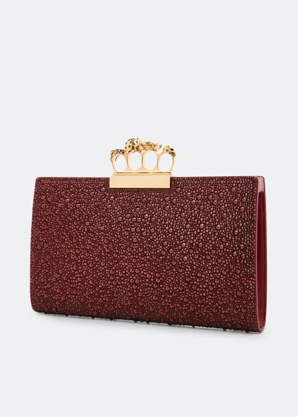 Alexander McQueen o1loc1c0225 Size: OS/Jewelled Flat Pouch in Burgundy Size ONE SIZE - 2 Thumbnail