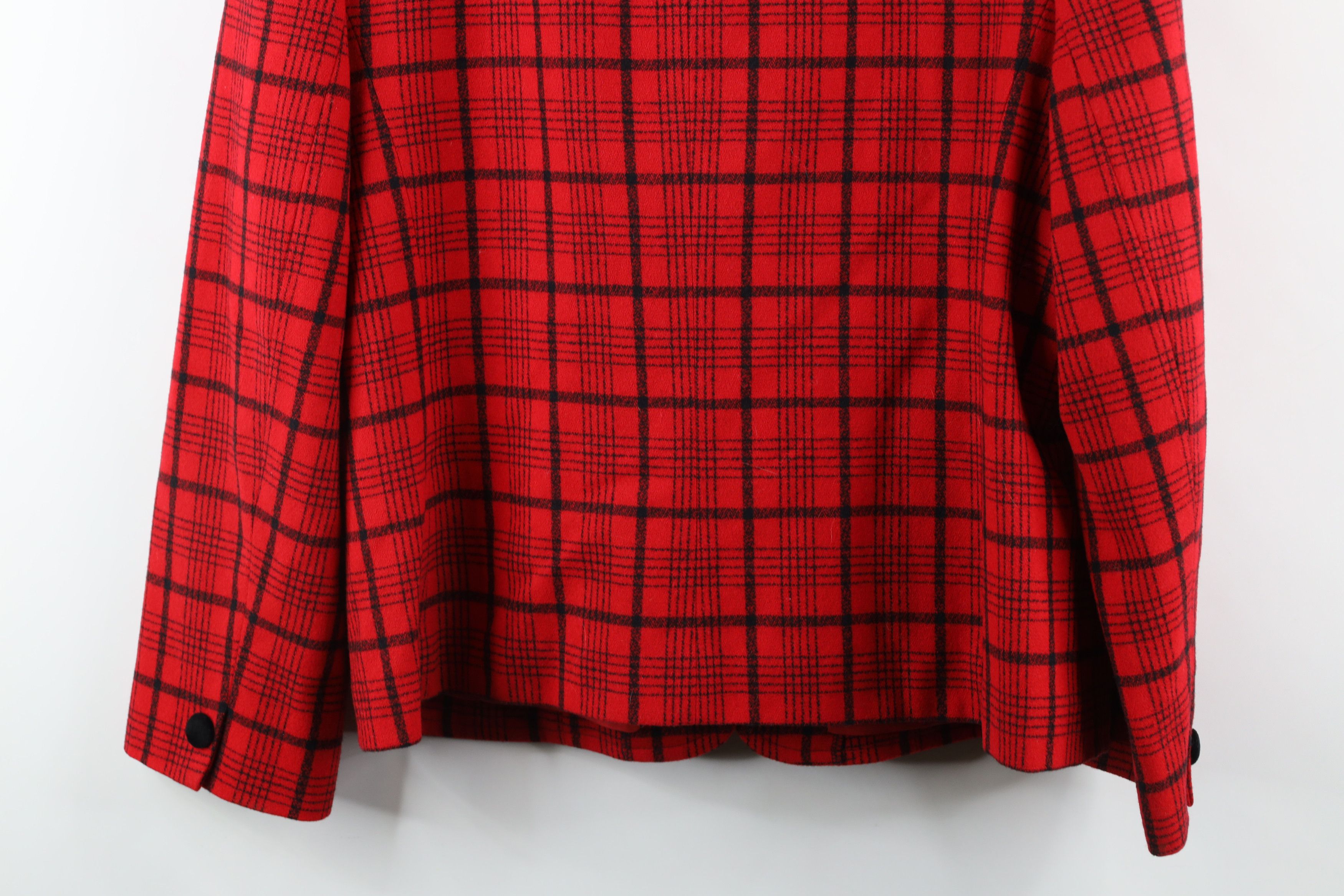 Pendleton × Vintage Vintage 90s Pendleton Wool Blazer Jacket Red Plaid USA Size XXL / US 16-18 / IT 52-54 - 14 Thumbnail