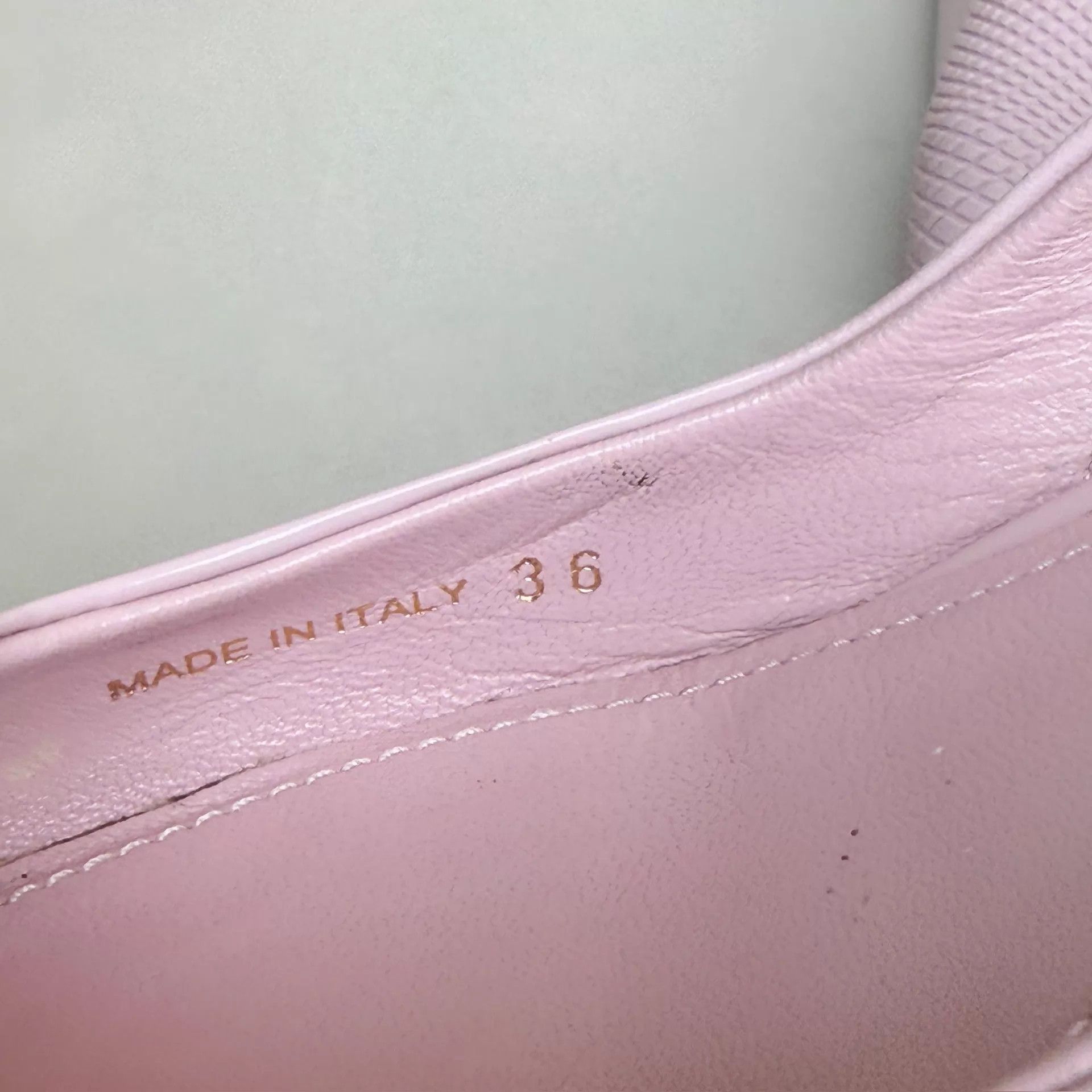 Prada Prada Light Pink Triangle Logo Heels 36 (95New) Size US 5.5 / IT 35.5 - 7 Thumbnail