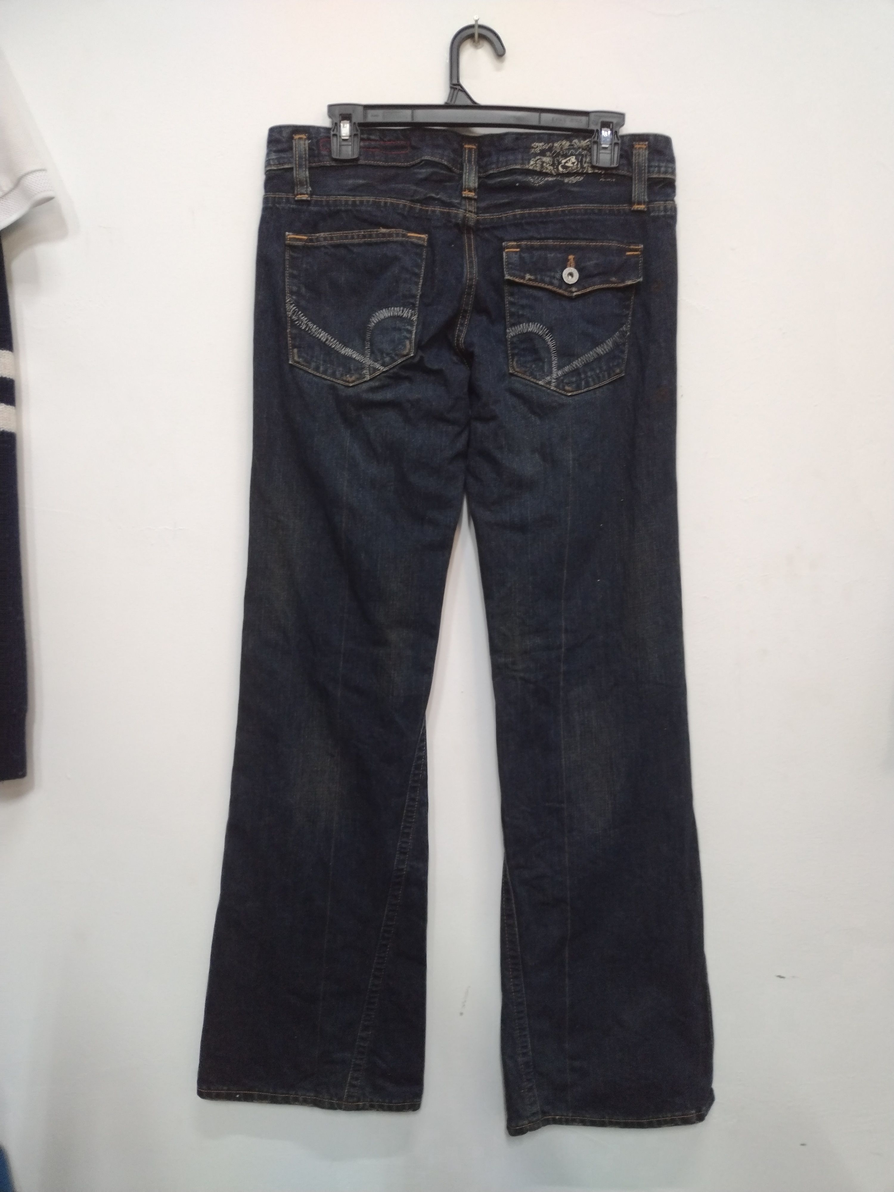 If Six Was Nine 💥STEALS! FLARE BRAPPERS DISTRESSED DESIGN JEANS Size 32" / US 10 / IT 46 - 2 Thumbnail