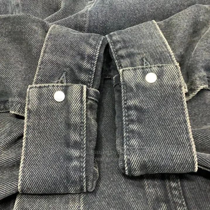 Balenciaga Balenciaga Black Spray Logo Denim Jacket. Size US S / EU 44-46 / 1 - 6 Thumbnail
