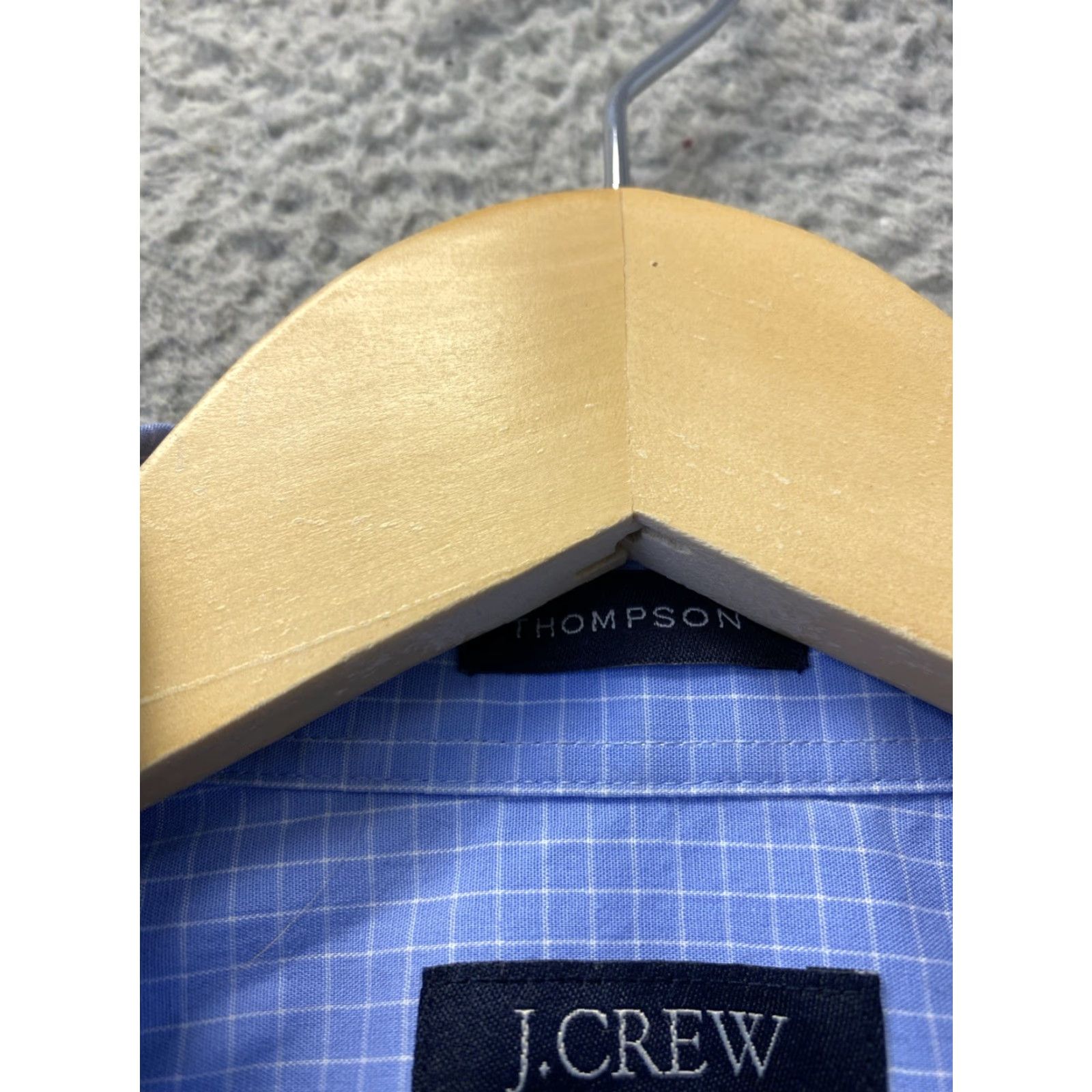 J.Crew J.CREW Flex Button Shirt Mens MEDIUM Light Blue Check Long Sleeve Button-Up Casual Regular Oxford Stretch Modern Classic Size US M / EU 48-50 / 2 - 5 Thumbnail