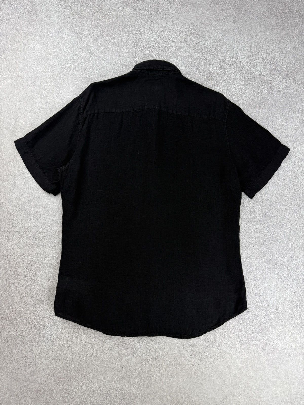 Z Zegna Z Zegna Black Linen Short Sleeve Shirt Size S Size US S / EU 44-46 / 1 - 8 Thumbnail