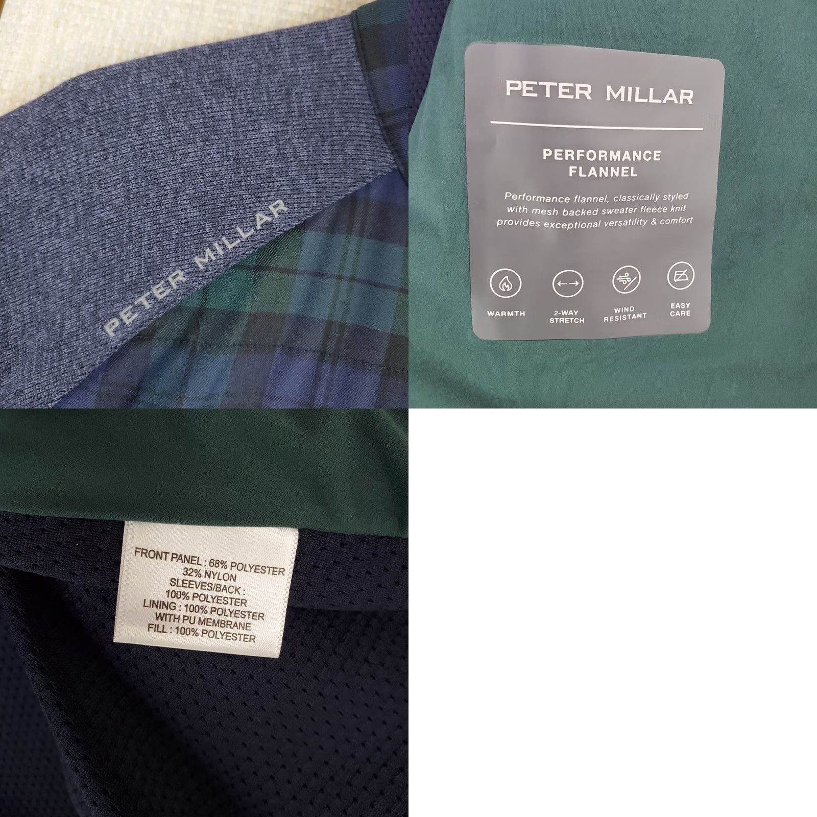 Peter Millar Peter Millar Crown Sport Full Zip Light Insulated Performance Flannel Jacket Size US XL / EU 56 / 4 - 11 Thumbnail