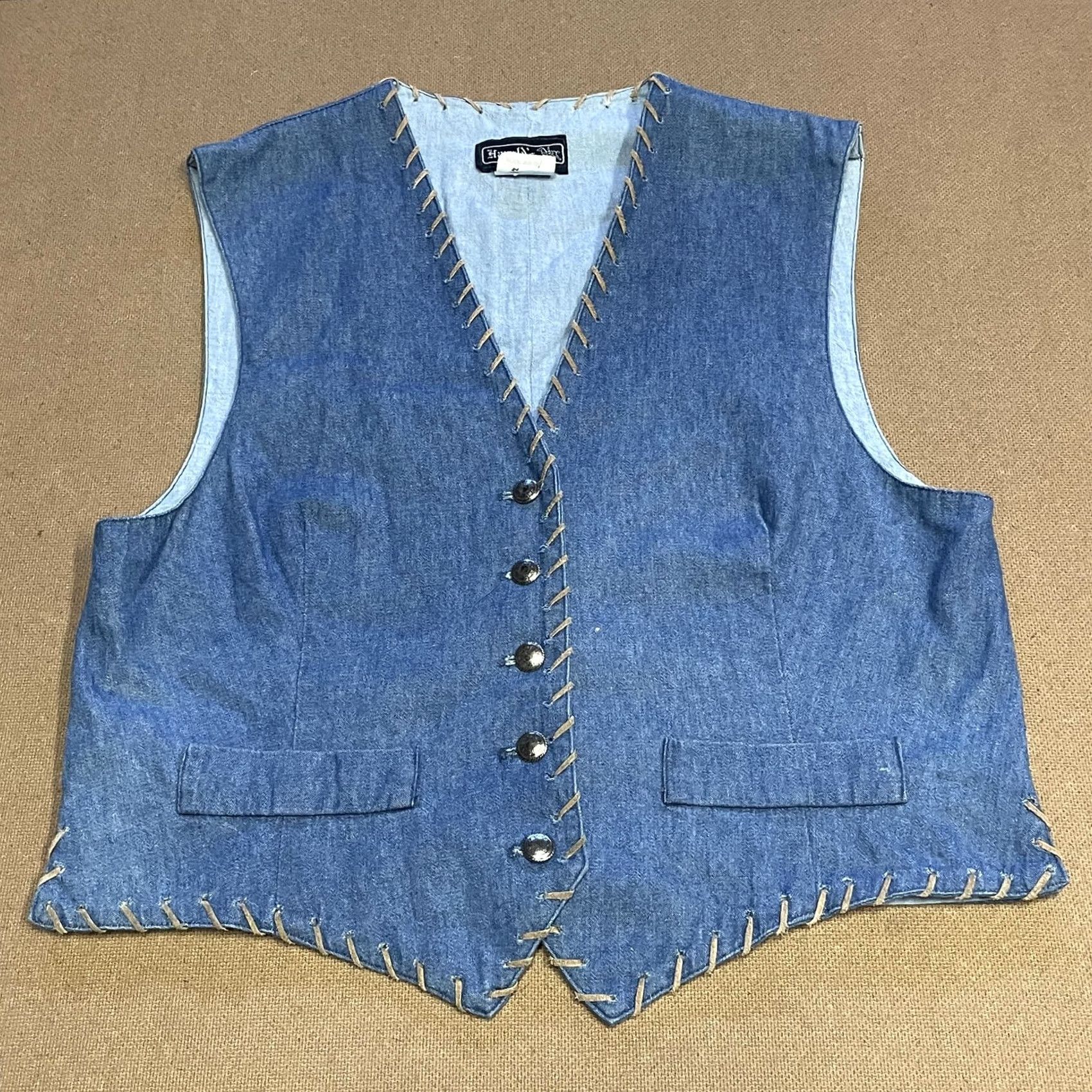 Denime VINTAGE Harold's Vest Womens Medium Blue Denim Western Button Up Made USA 90s Size M / US 6-8 / IT 42-44 - 2 Thumbnail