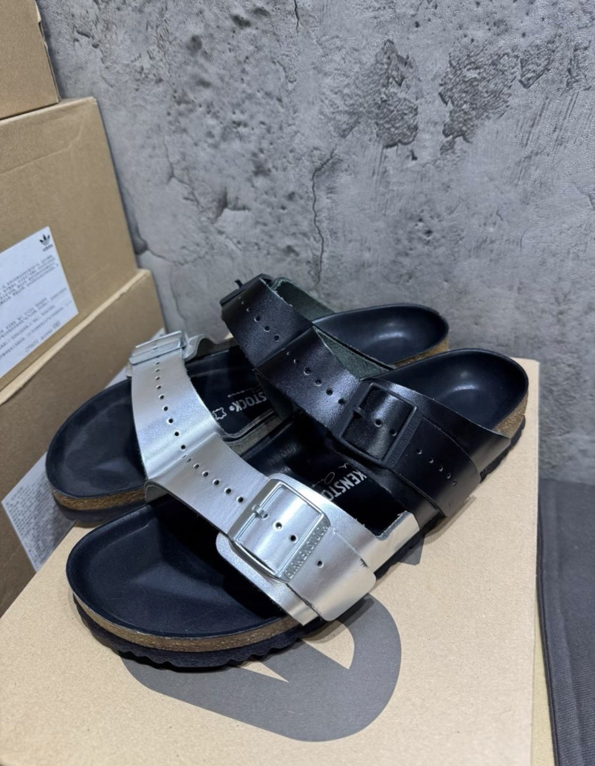 Rick Owens Rick Owens Black Silver Patent Cork Footbed Sandals K37 Size US 8.5 / EU 41-42 - 4 Thumbnail