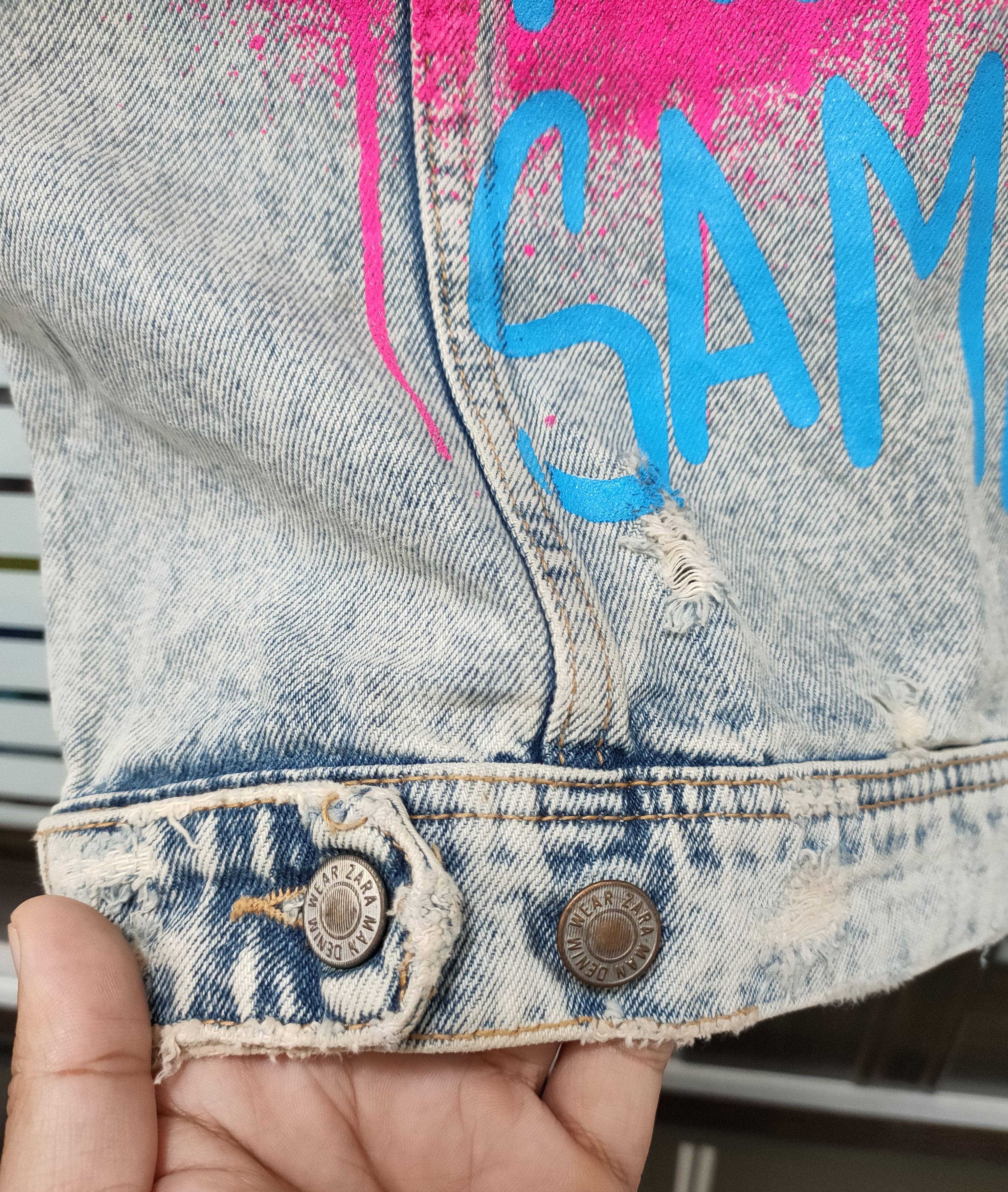 Zara 💥Zara Distressed Denim Jacket💥 Size US L / EU 52-54 / 3 - 10 Thumbnail