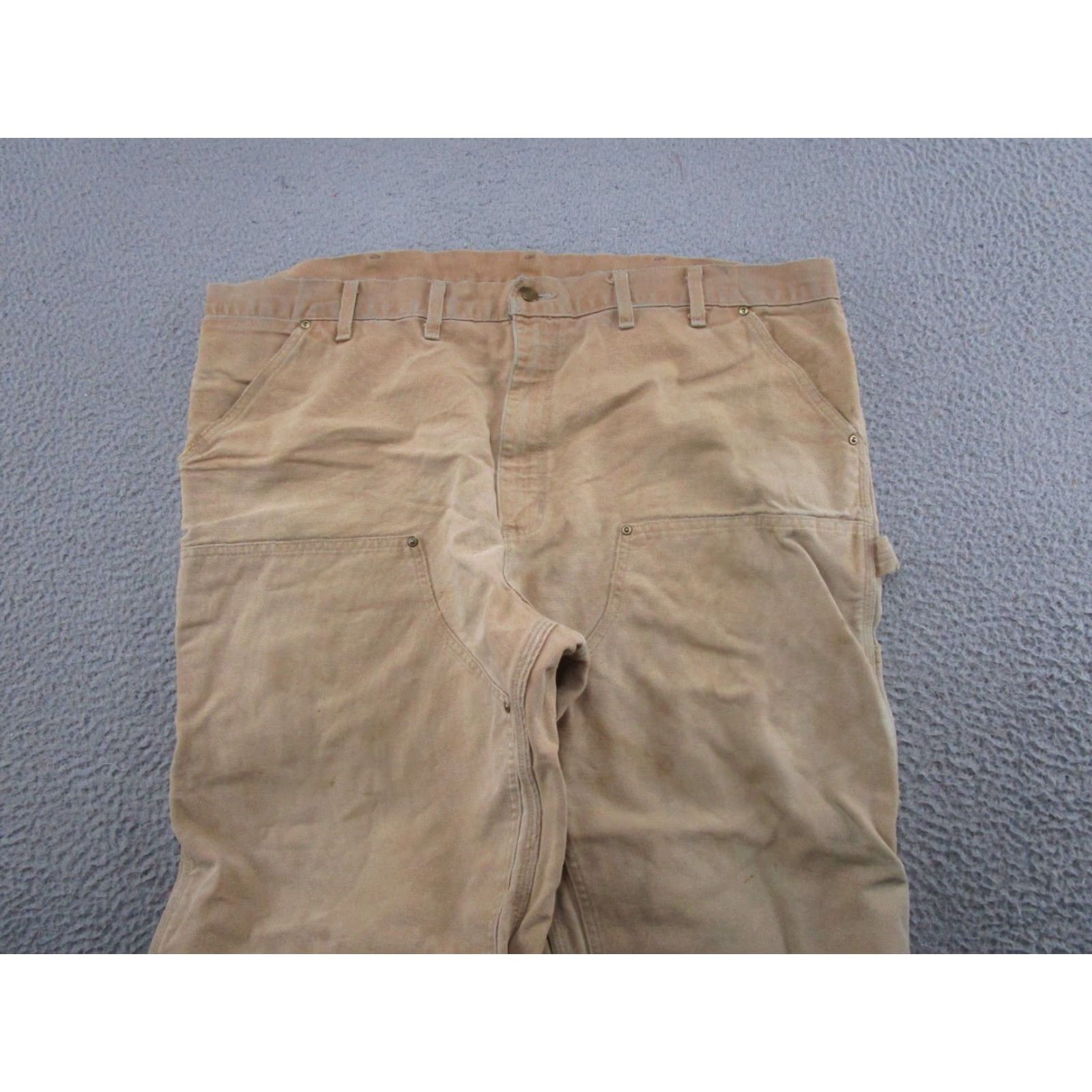 Carhartt VINTAGE Carhartt Pants Workwear Carpenter 90s USA Beige Tan 44x28 5-Pocket Canvas Cotton Mens Jeans/Carpenter Style Size US 44 / EU 60 - 3 Thumbnail