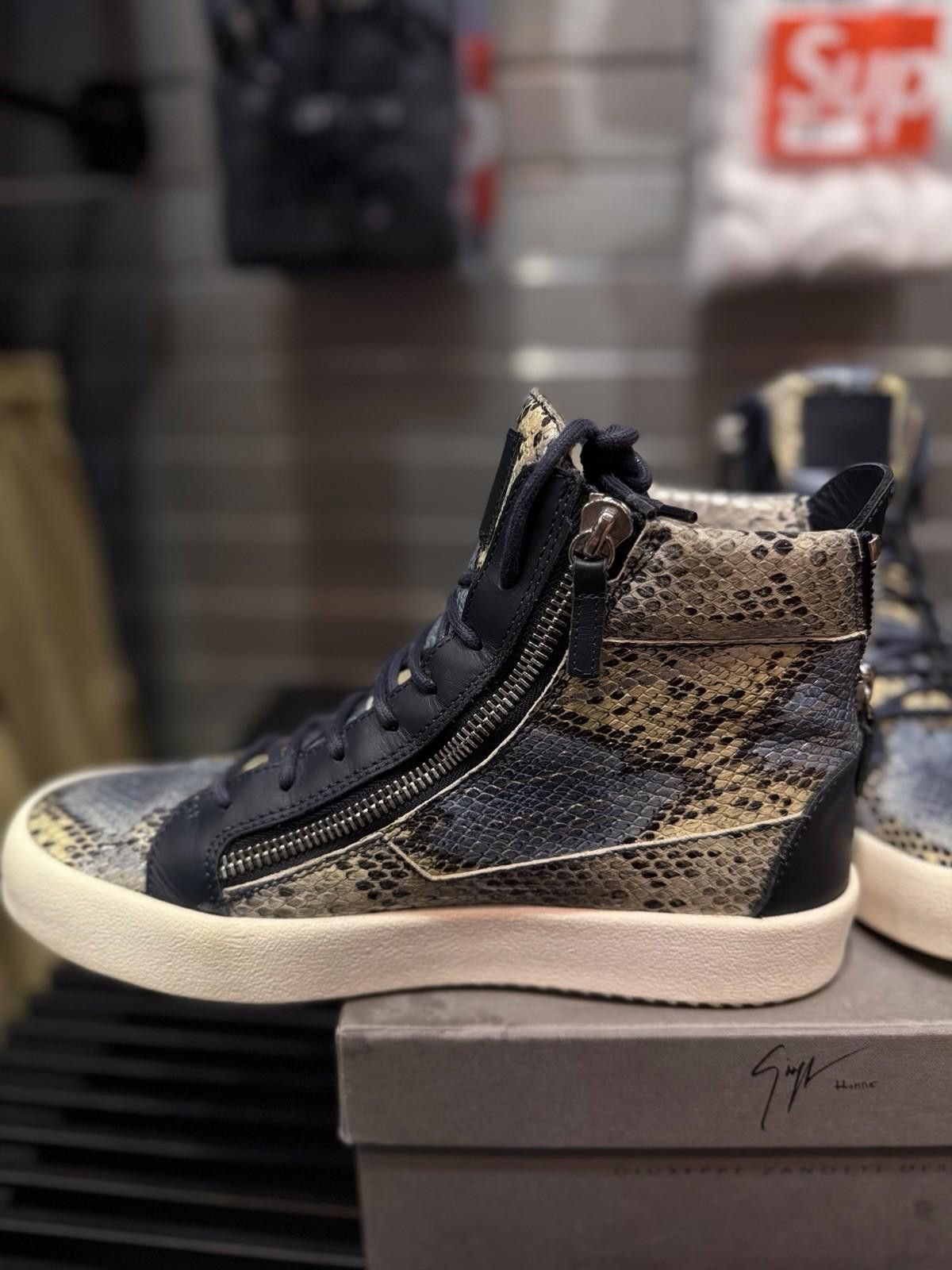 Giuseppe Zanotti Giuseppe Zanotti Embossed Snakeskin Sneakers - 44EU/11US Size US 11 / EU 44 - 5 Thumbnail
