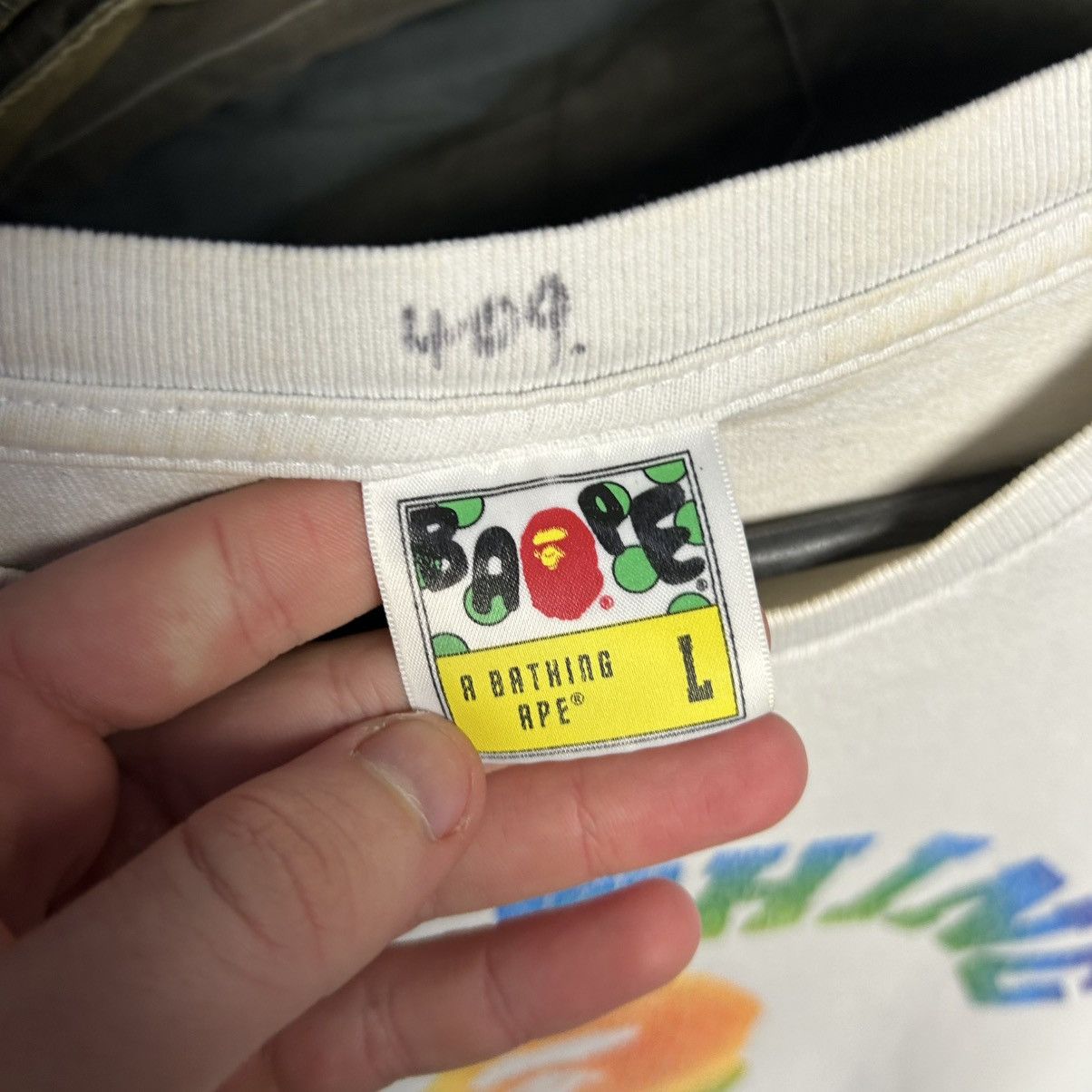 Bape Designer A Bathing Ape bape big graphic logo y2k opium tee Size US L / EU 52-54 / 3 - 4 Thumbnail