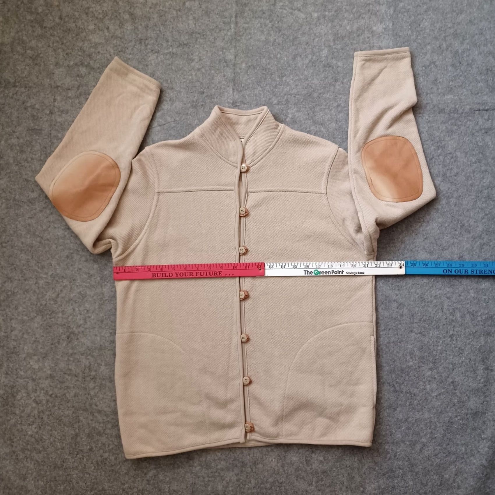 Orvis Orvis Cardigan Sweater Womens Medium Beige Button Up Leather Elbow Patch Jacket Size M / US 6-8 / IT 42-44 - 6 Thumbnail