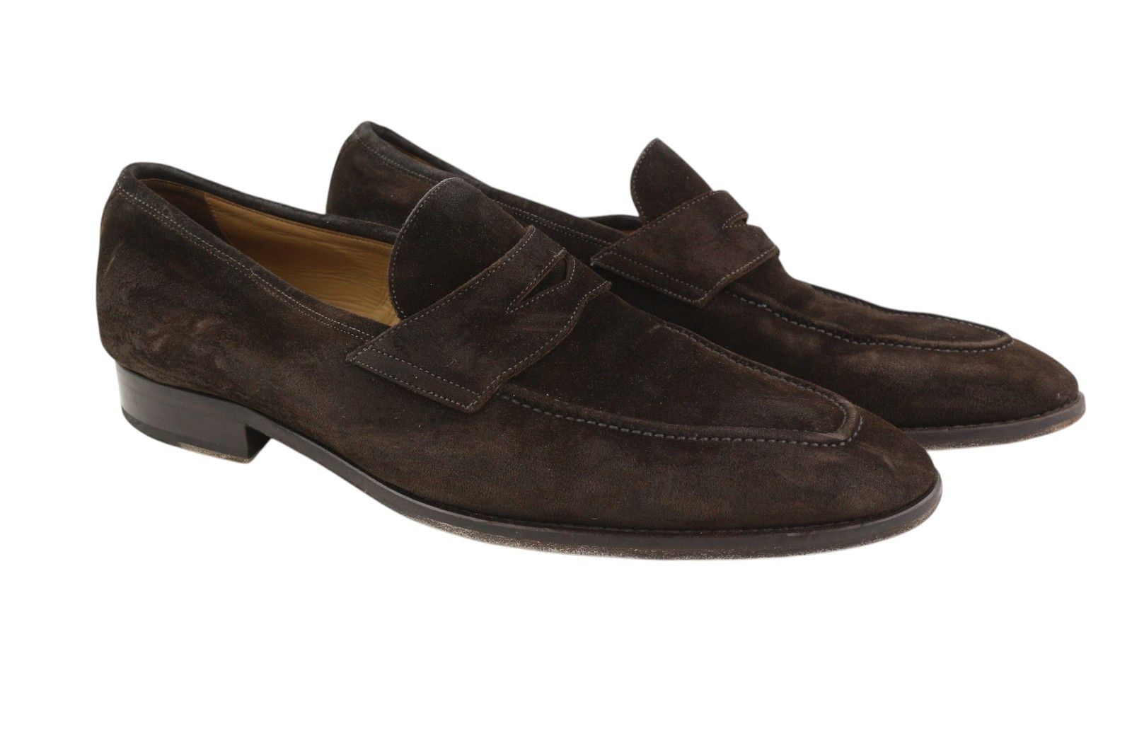 Suitsupply Eu46 Dark Brown Suede Leather Almond Toe Shoes 83573, Men's (Size 13)