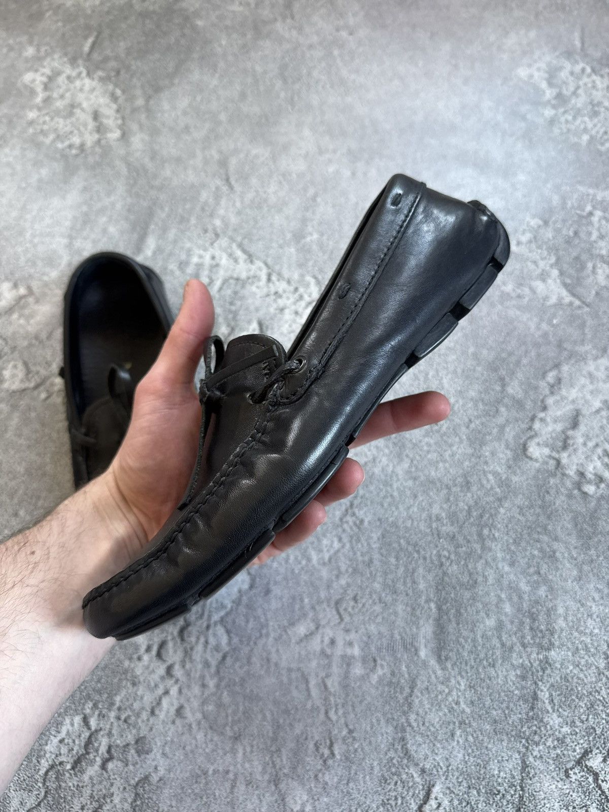 Prada Prada retro black leather low top shoes loafers casual Size US 5.5 / IT 35.5 - 5 Thumbnail