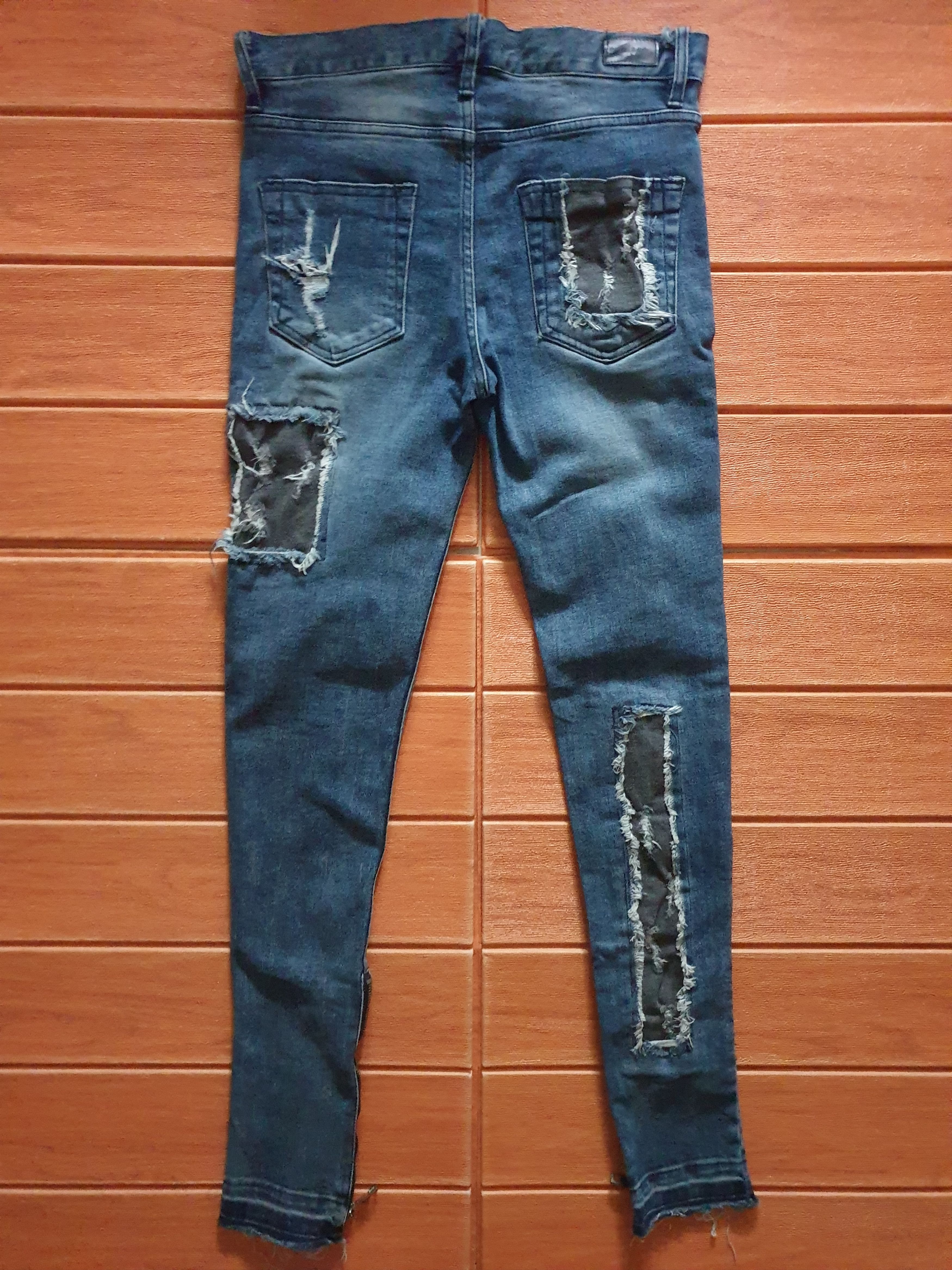Japanese Brand Dance schon distressed patchwork denim pant Size US 30 / EU 46 - 8 Thumbnail