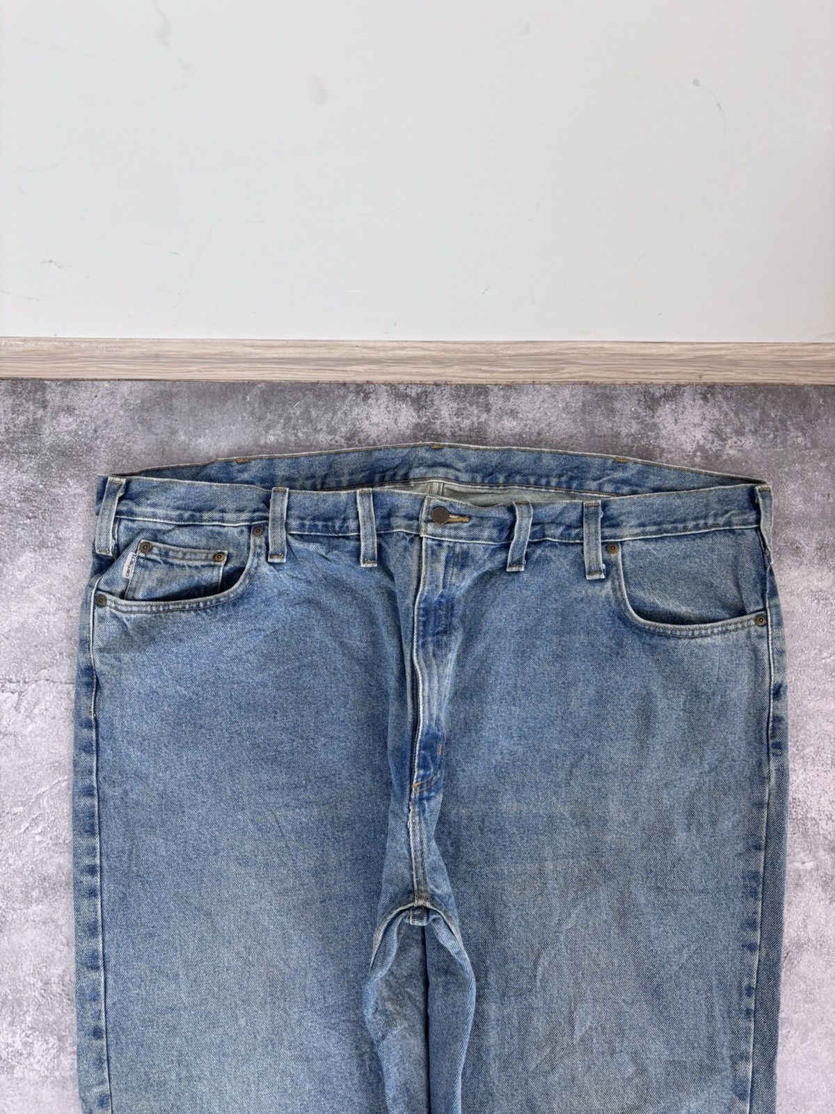 Carhartt Vintage Carhartt Men’s Denim Jeans Baggy Straight Light Blue Size US 44 / EU 60 - 10 Thumbnail