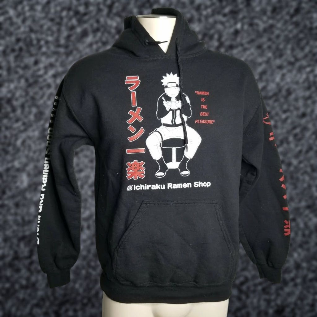 Vintage NARUTO SHIPPUDEN ICHIRAKU RAMEN SHOP MEN Sz M BLACK HOODIE OFFICIAL VIZ MEDIA Size US M / EU 48-50 / 2 - 1 Thumbnail