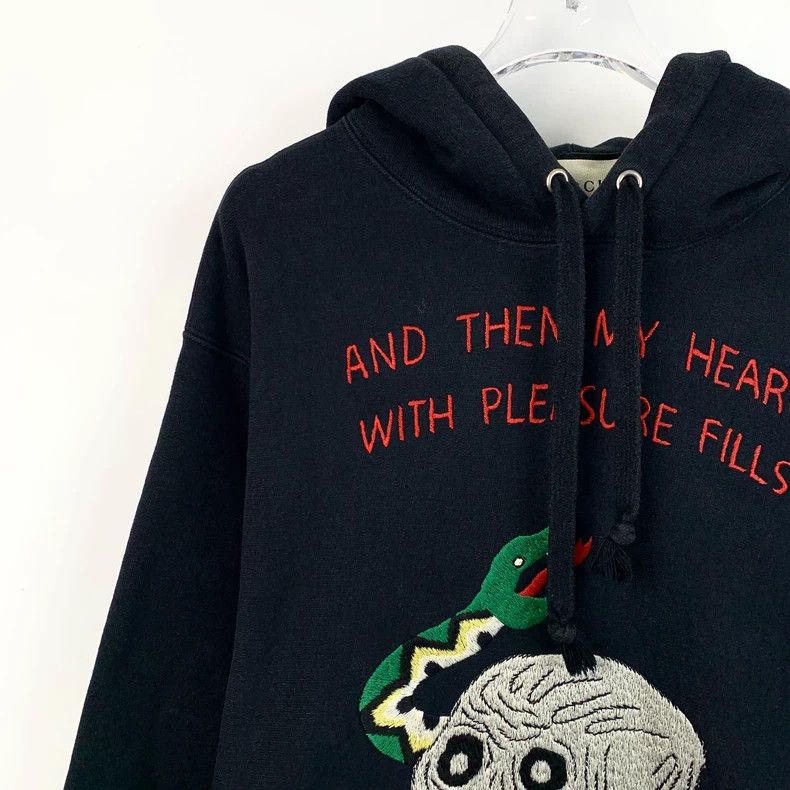 Gucci Gucci Black skull embroidered hooded drawstring cotton long Size US M / EU 48-50 / 2 - 3 Thumbnail