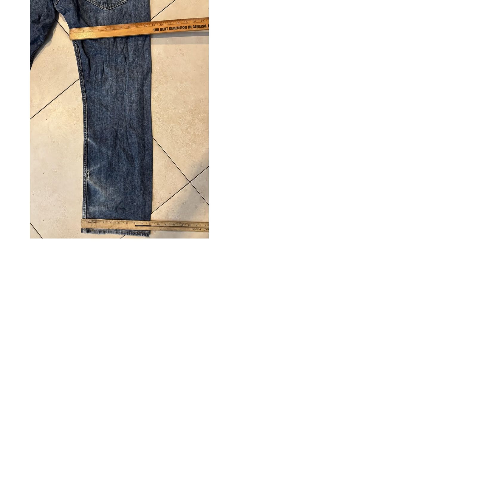 Levi's Levi's 514 Jeans Mens 38x32 Slim Straight Button Fly Flap Pocket Distressed Denim Blue Medium Wash Size US 38 / EU 54 - 9 Thumbnail
