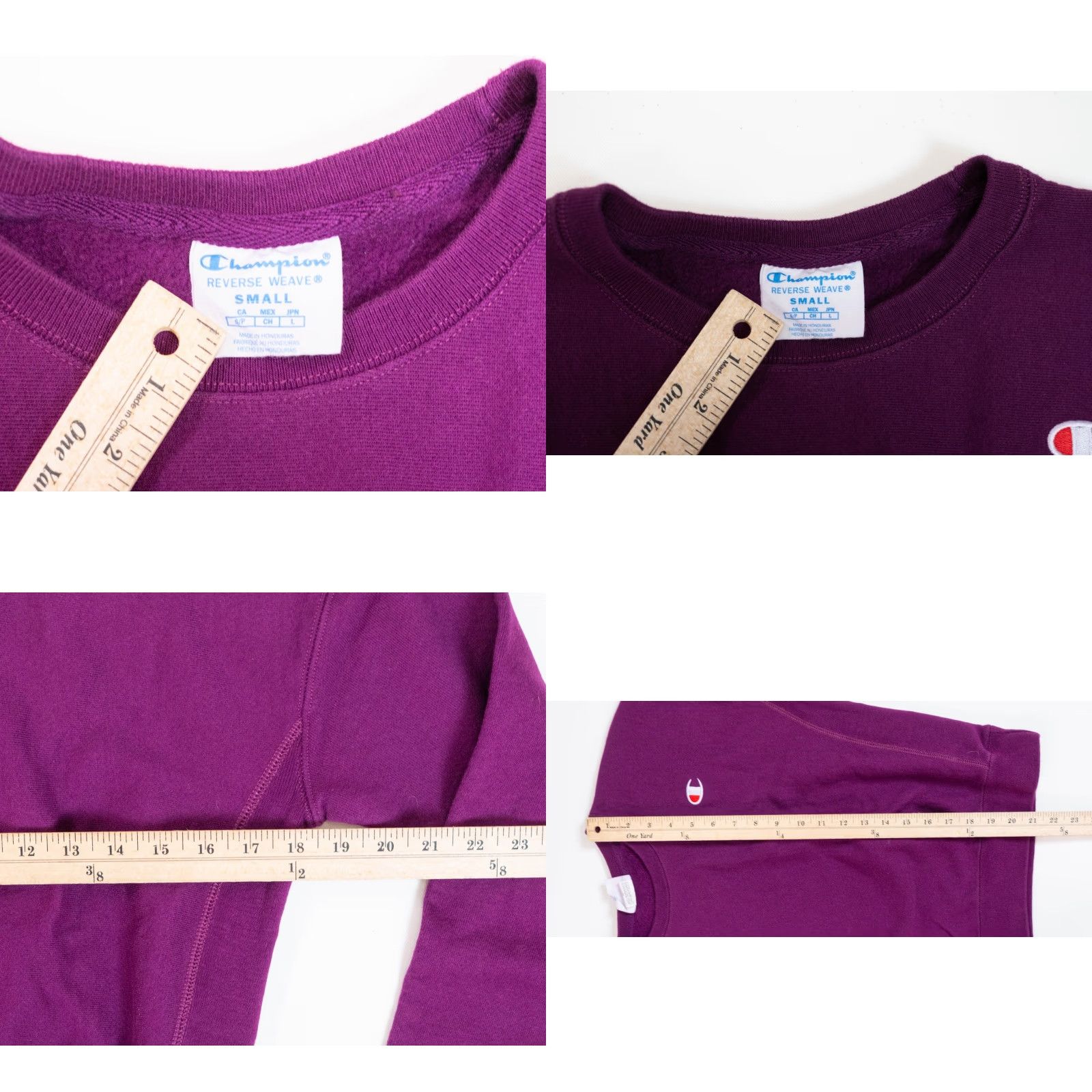 Champion VINTAGE Champion Womens Cropped Reverse Weave Purple Crew Neck Sweatshirt Crop Top Size S / US 4 / IT 40 - 8 Thumbnail
