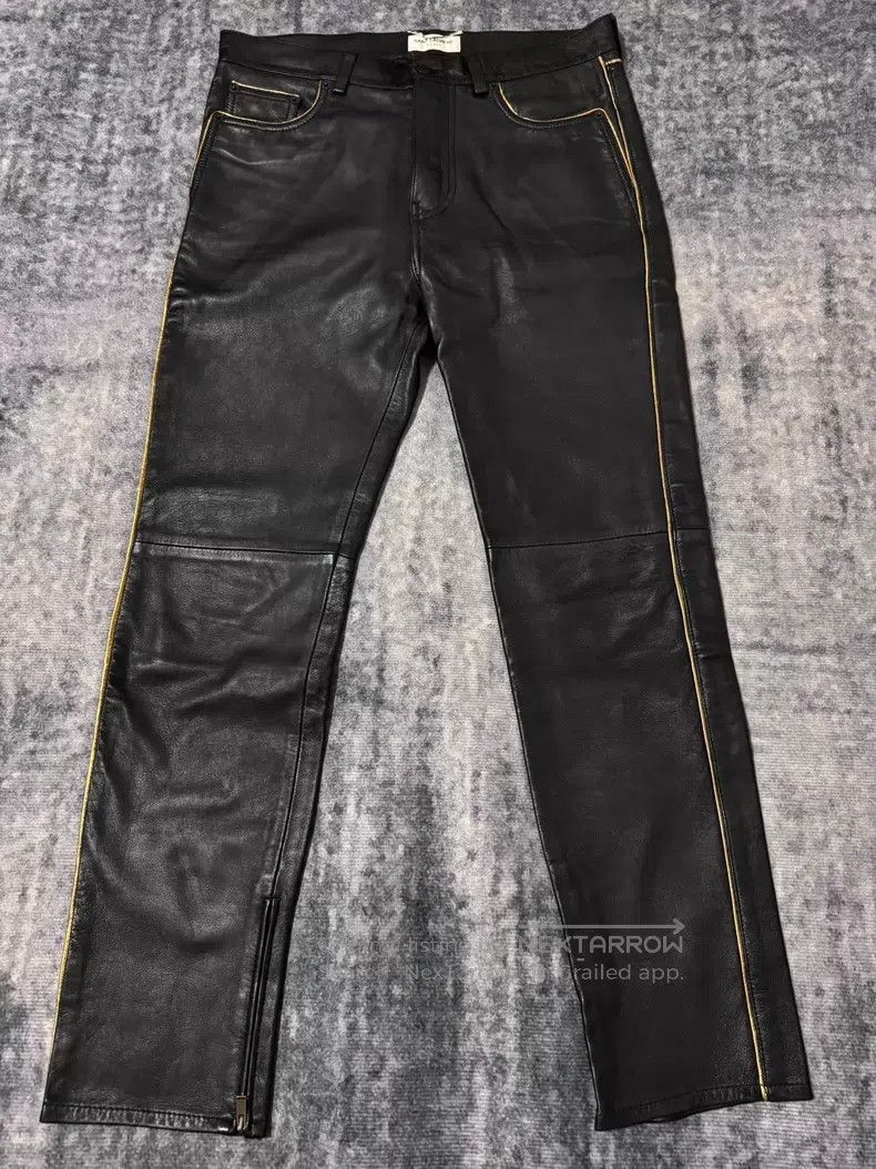 Saint Laurent Paris Saint Laurent Paris size M Gold Zipper Oiled Sheepskin Bas Size US 27 - 1 Thumbnail
