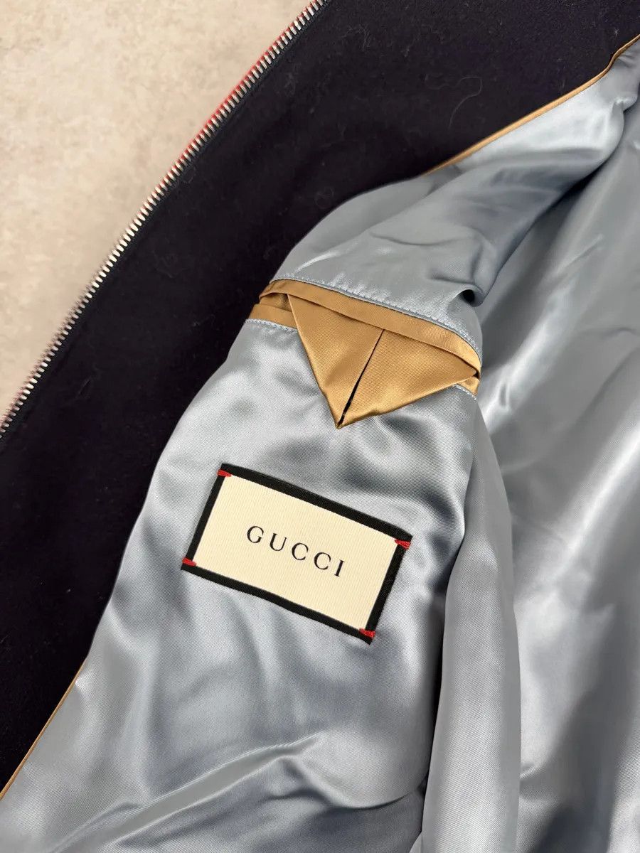 Gucci AW2017 Gucci Navy & Red Wool G Teddy Bomber Jacket Size US L / EU 52-54 / 3 - 13 Thumbnail