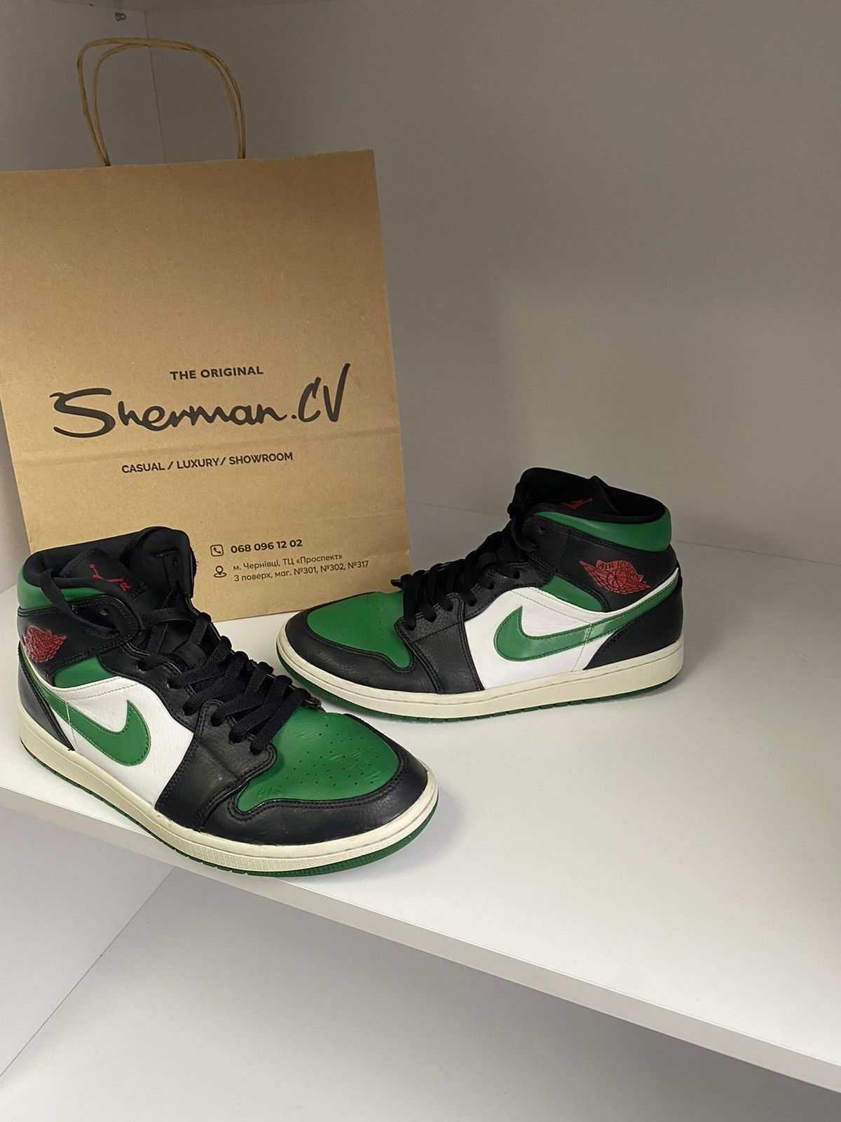 Nike × Vintage Vintage Nike Air Jordan 1 Mid Pine Green Black Size US 10 / EU 43 - 5 Thumbnail
