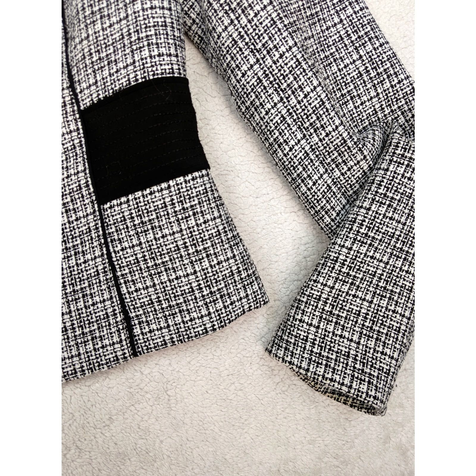 Calvin Klein Calvin Klein Womens 2 Stretch Black White Tweed Full Zip Jacket DK Split Size XXL / US 16-18 / IT 52-54 - 2 Thumbnail