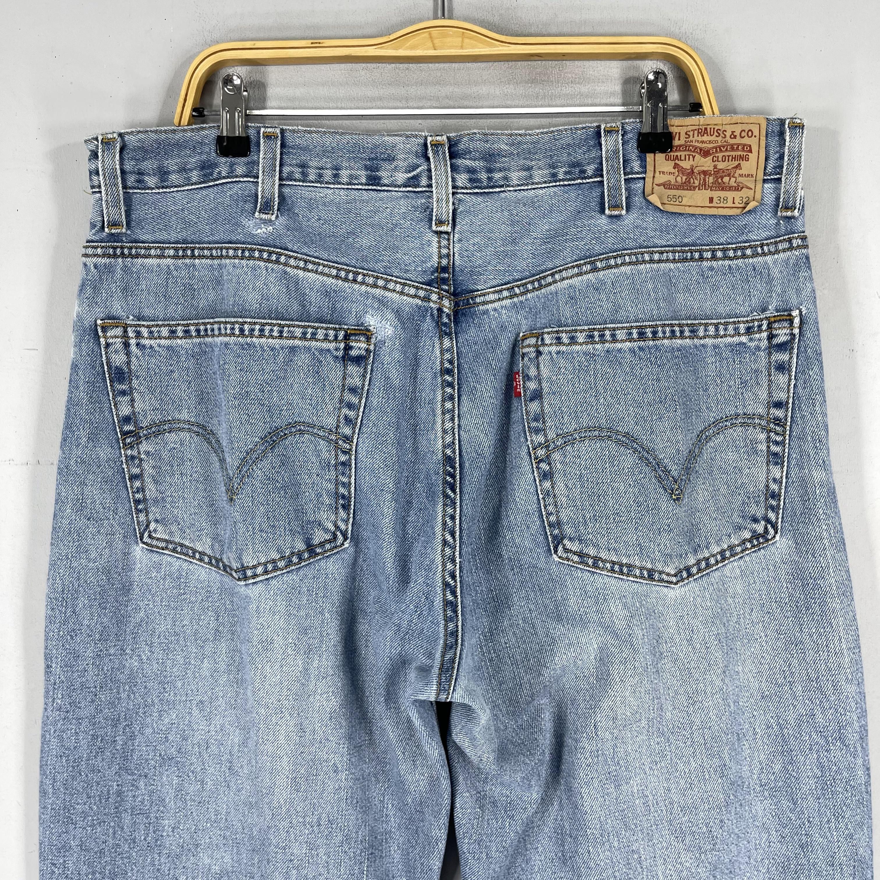 Levi's × Vintage W38 L31 Vintage Levis 550 Distressed Reinforced Jeans Size US 38 / EU 54 - 7 Thumbnail