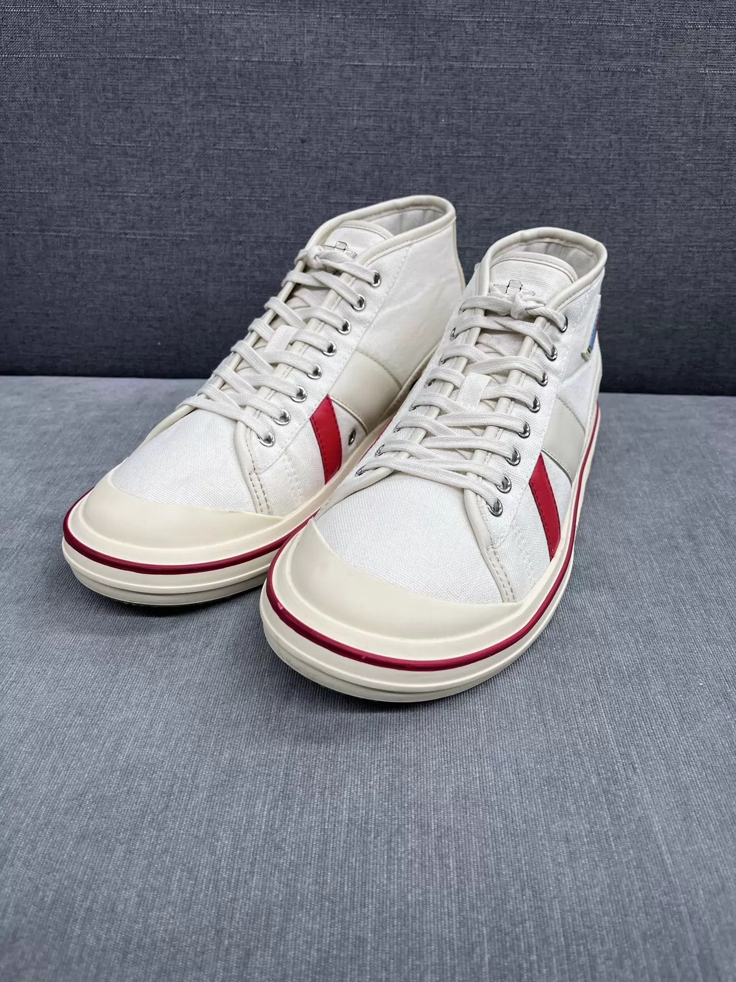Bottega Veneta BV Eliot Round Toe Lace-Up Mid-Top Canvas Sneaker 43 99 New Size US 10 / EU 43 - 1 Thumbnail