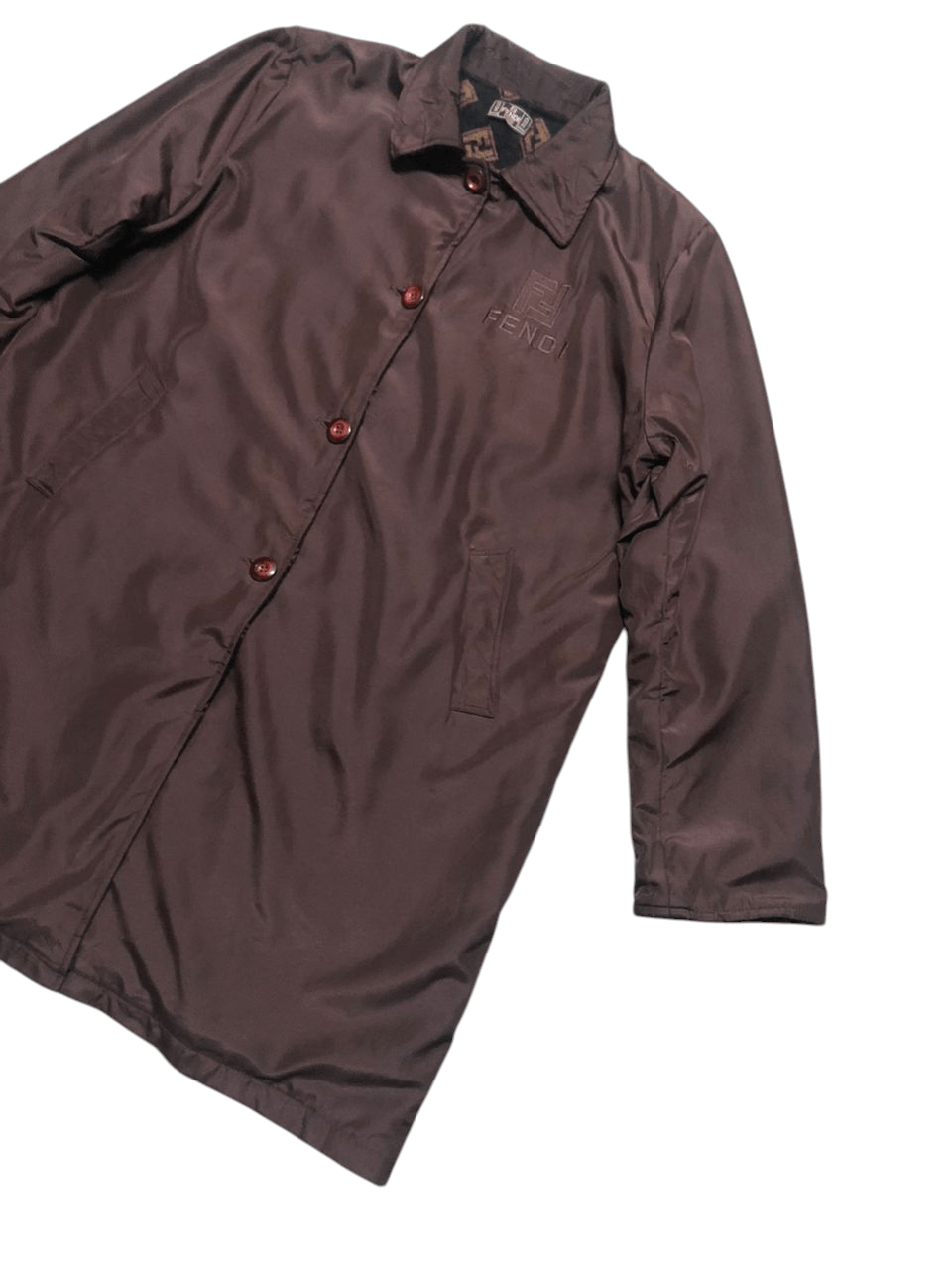 Fendi Vintage Fendi Mare Big Logo Monogram Lining Trenchcoat Size US L / EU 52-54 / 3 - 6 Thumbnail