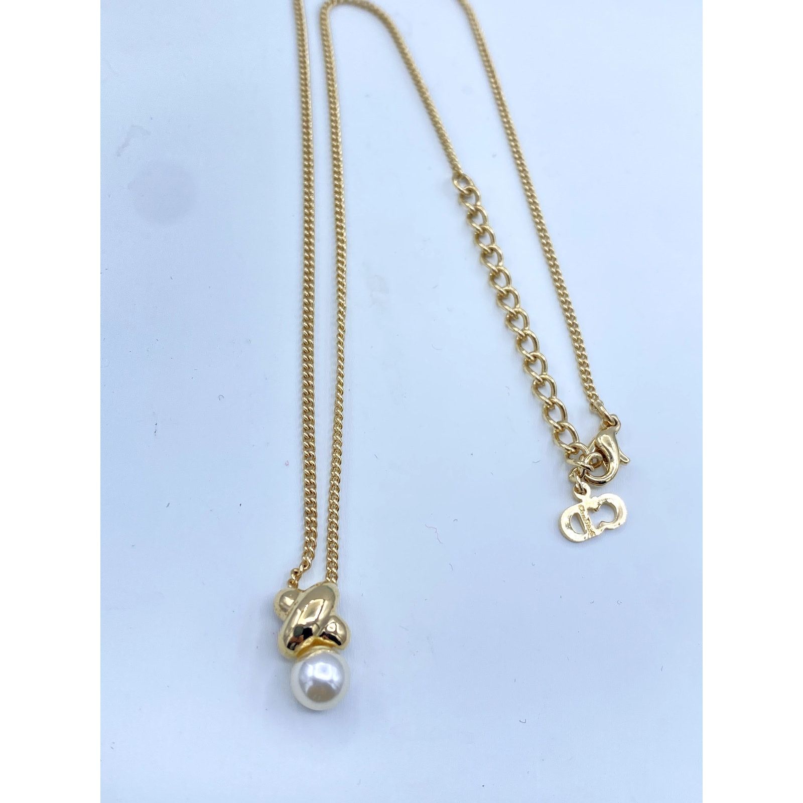 Christian Dior Monsieur Christian Dior Gold-Tone Necklace with Pearl Pendant Size ONE SIZE - 8 Thumbnail