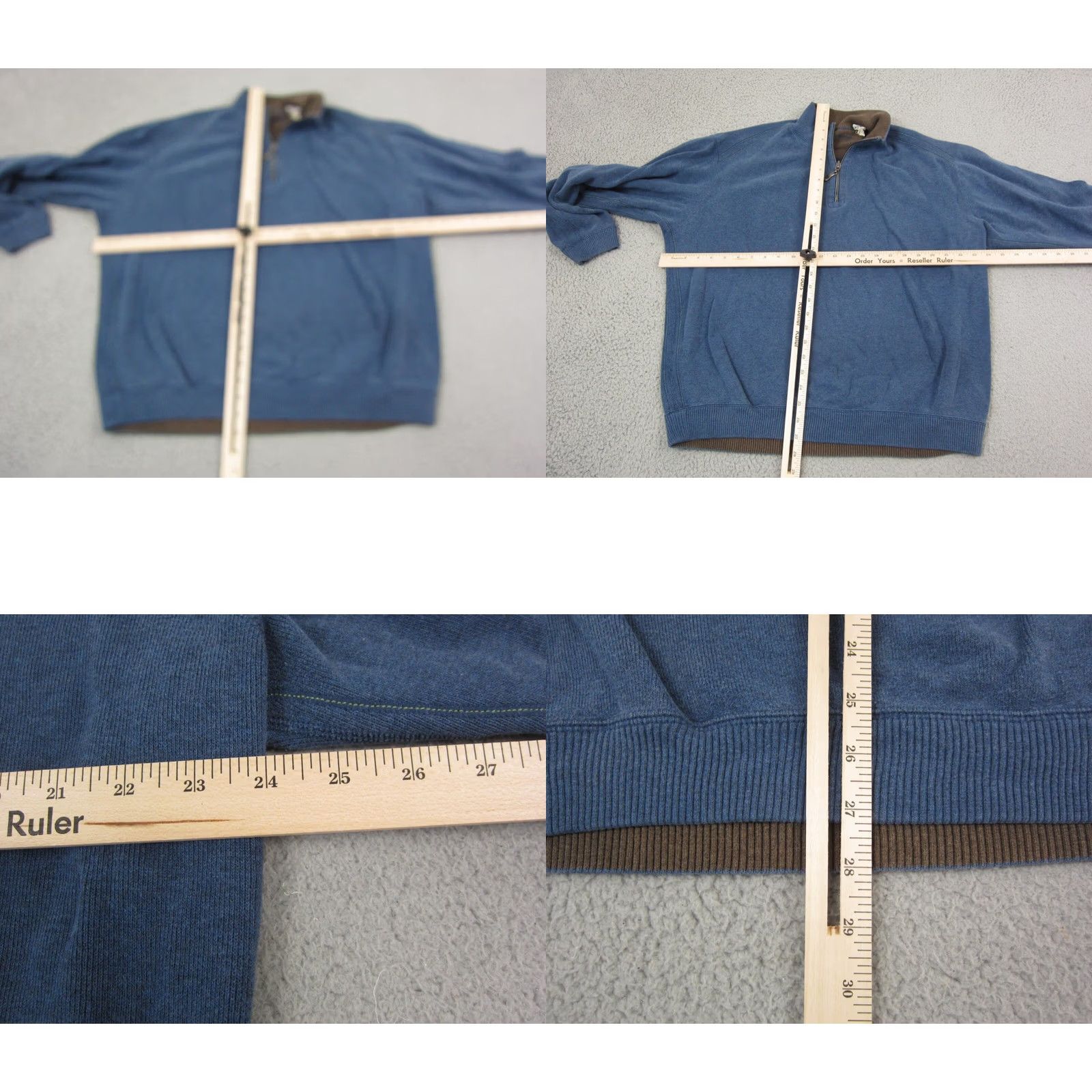 Tommy Bahama Tommy Bahama Sweater Mens L Blue Reversible 1/4 Zip Knit Cotton Casual Knitwear Pullover Size US L / EU 52-54 / 3 - 8 Thumbnail
