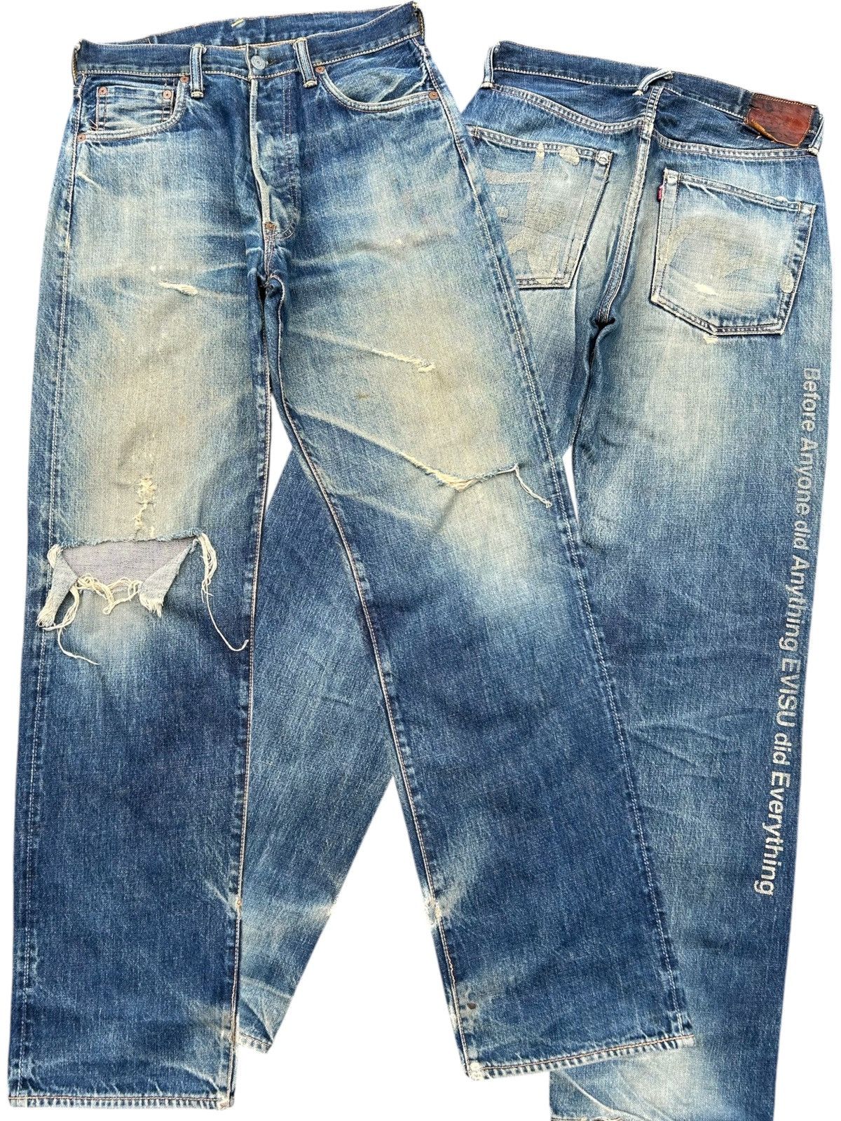 Kapital Thrashed Vintage Evisu Selvedge Japanese Brand Denim Jeans 🎌 Size US 30 / EU 46 - 1 Thumbnail