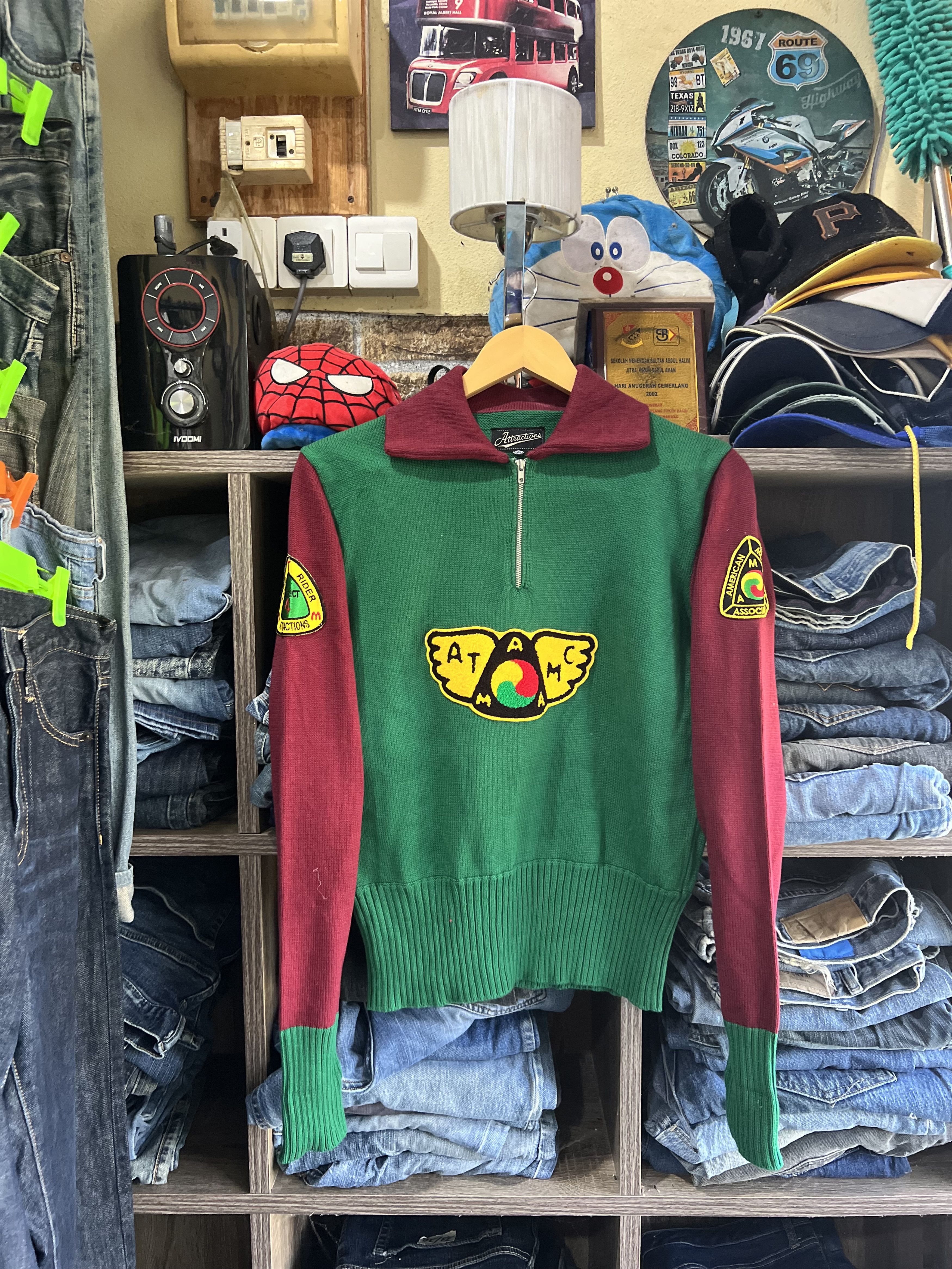 Japanese Brand 🔥Attraction American Motorcycle Association Knit Sweater Size US S / EU 44-46 / 1 - 13 Thumbnail